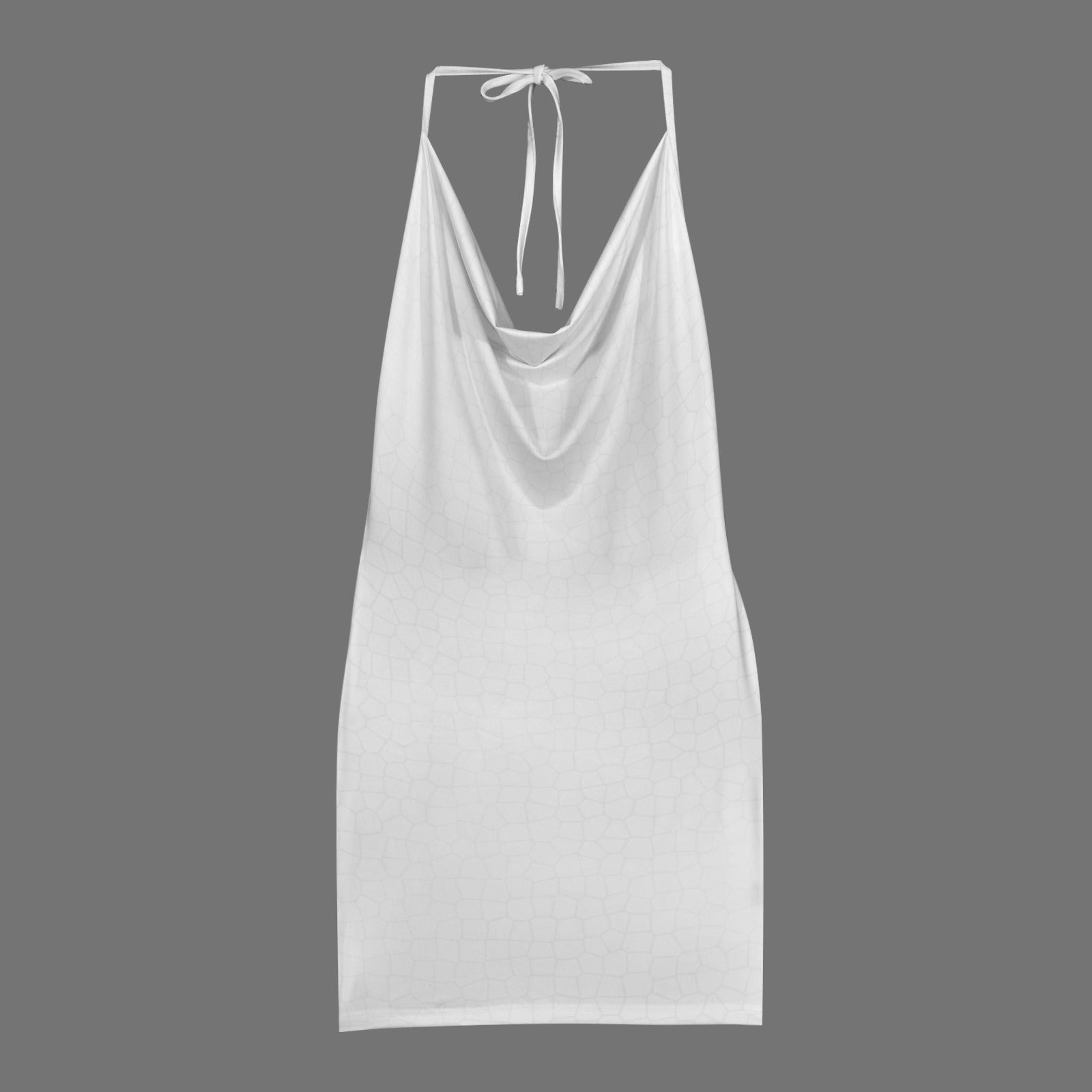 Backless String Halterneck Drop Neck Party Dress Cloud Crackle