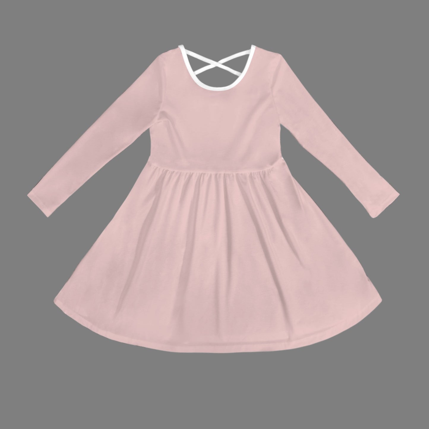 Long Sleeve Cross Back Girls Dress Ballet