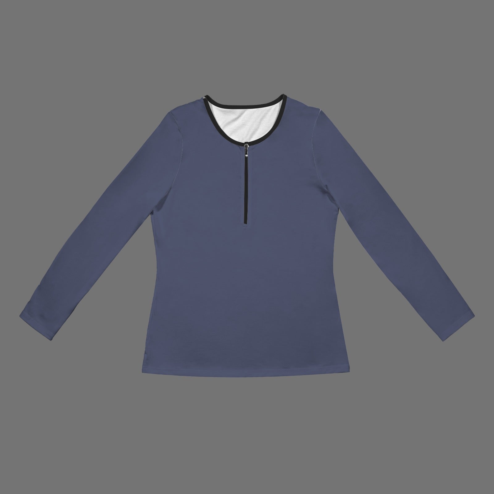 Long Sleeve Zip Front T-Shirt Slate Violet