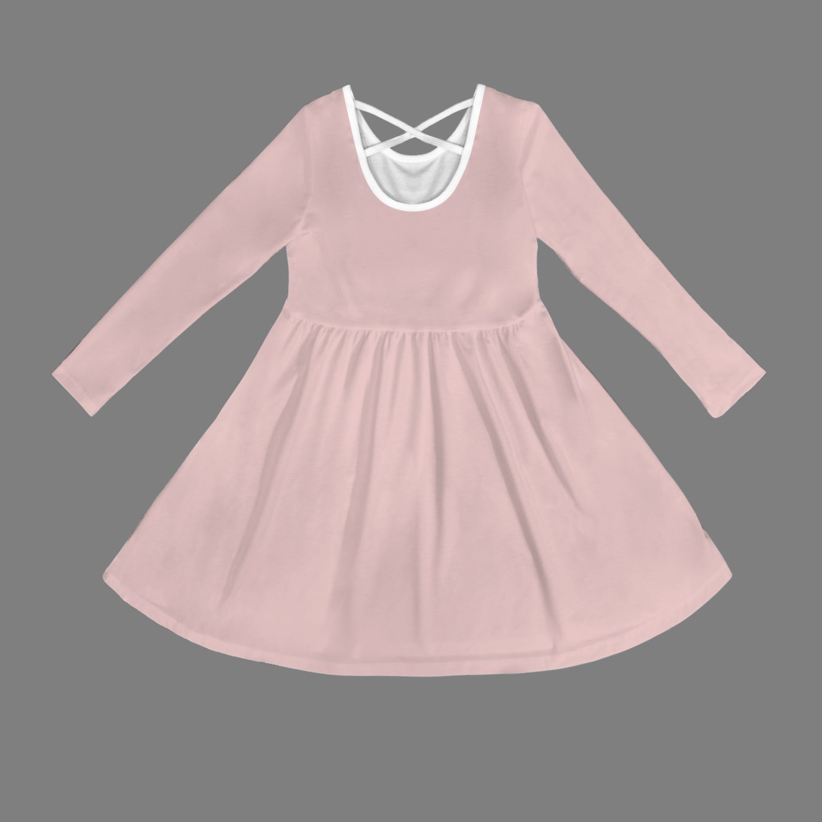 Long Sleeve Cross Back Girls Dress Ballet