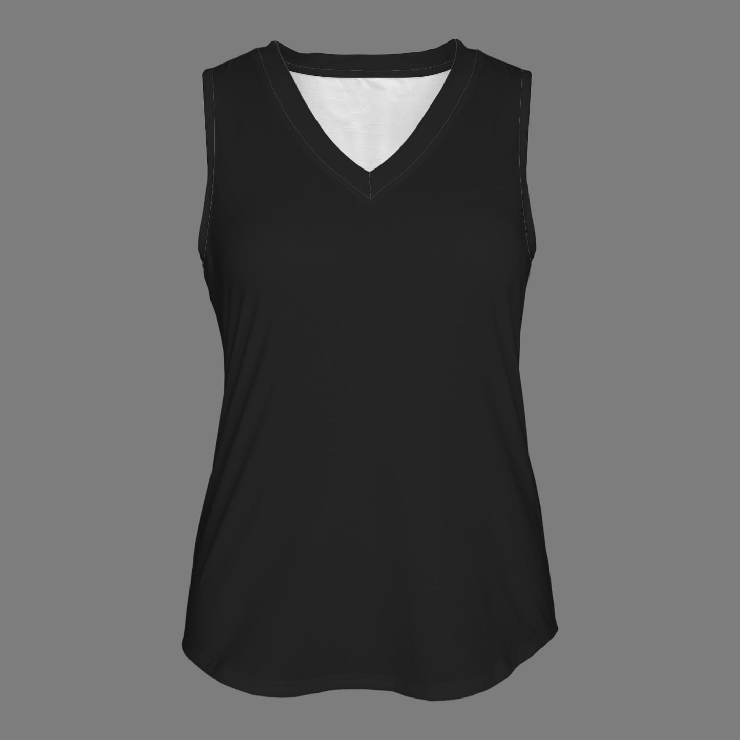 V-Neck Sleeveless Tank Tops Black