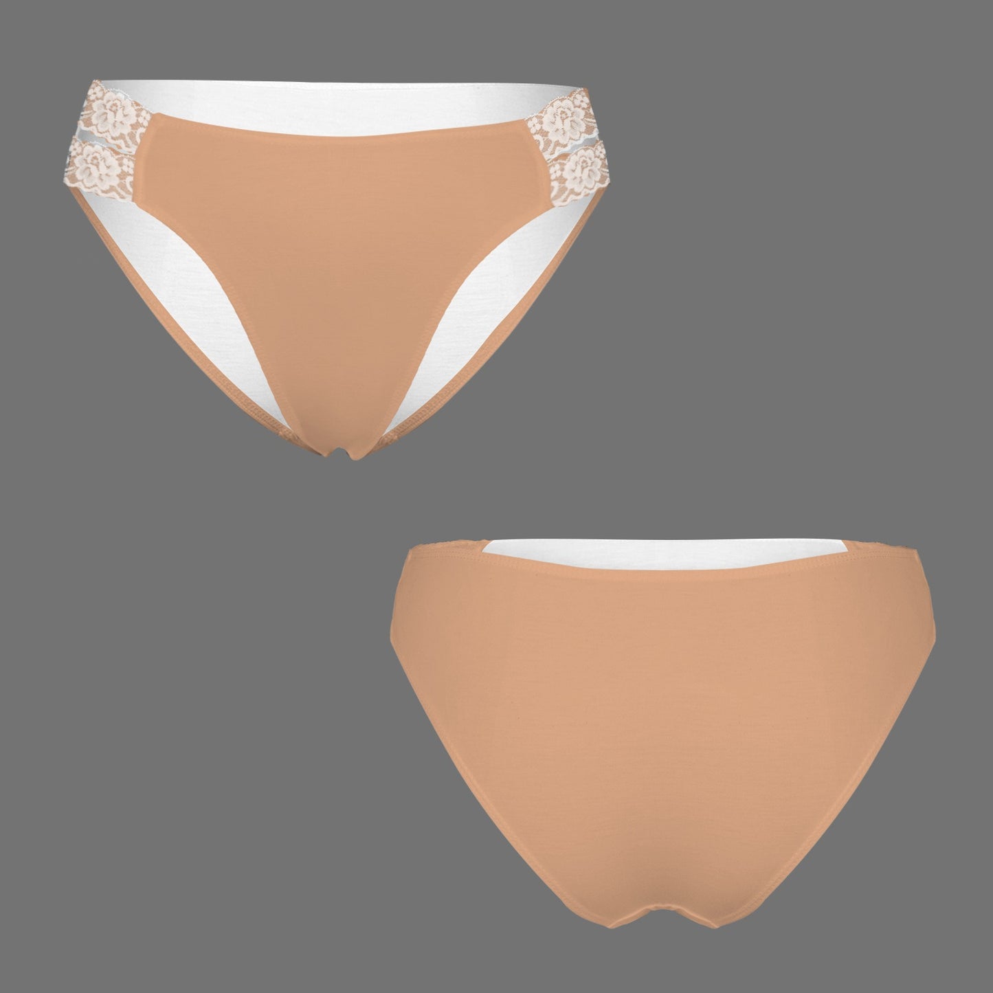 High Cut Lace Sides Underwear Nude