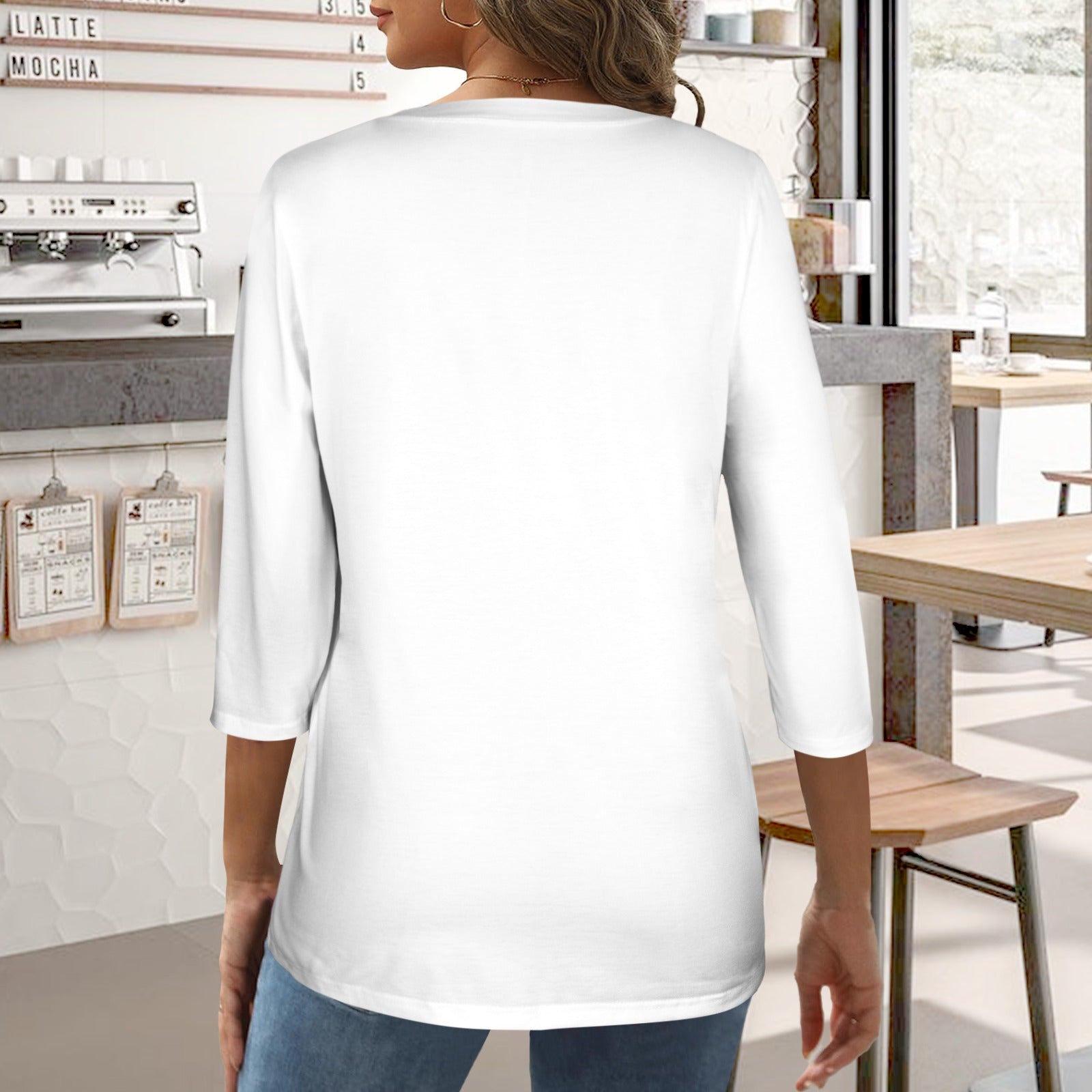 White Mid-Sleeve Tee