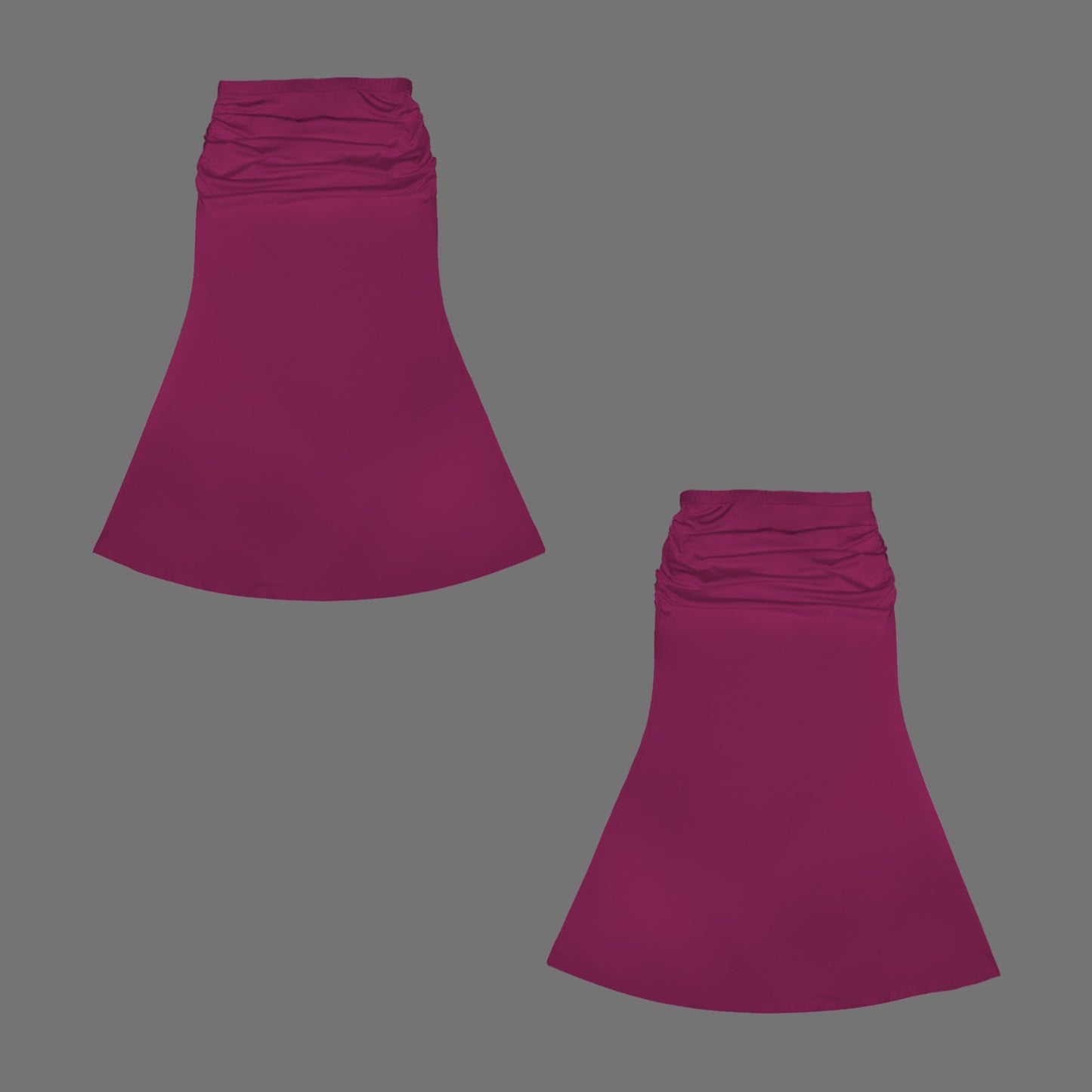 High Waist Pleated Flared Maxi Skirt Berry