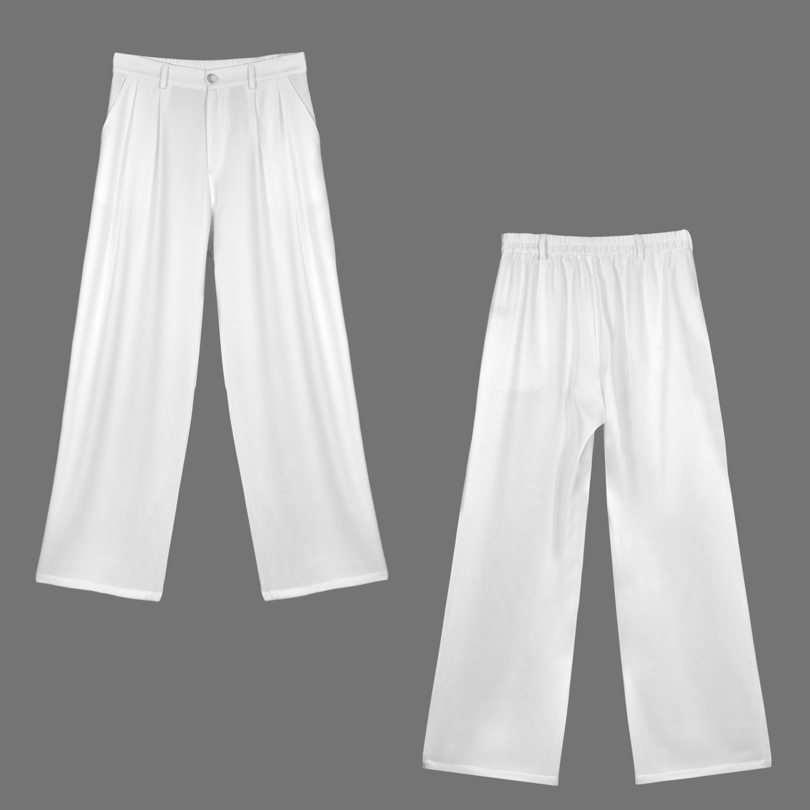 High Waist Long Straight Wide Leg Pants White