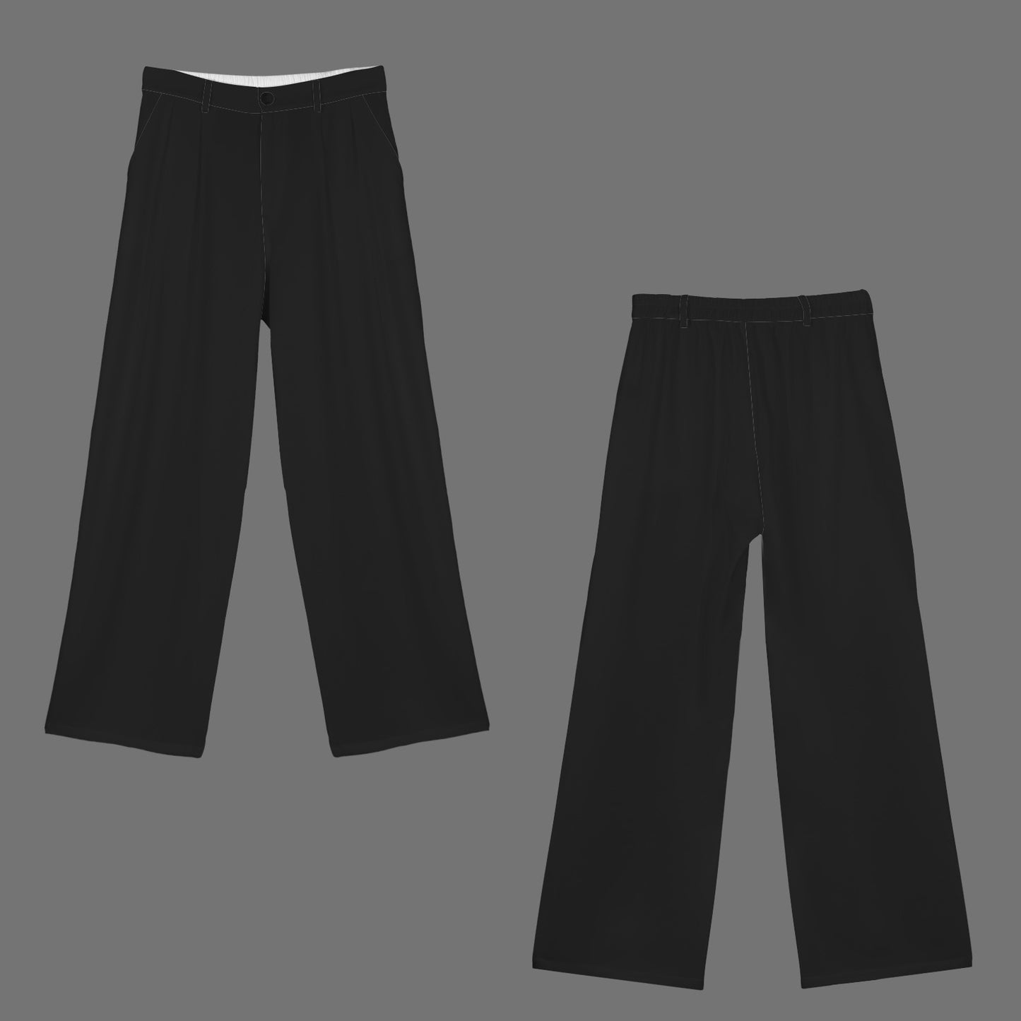 High Waist Long Straight Wide Leg Pants Black