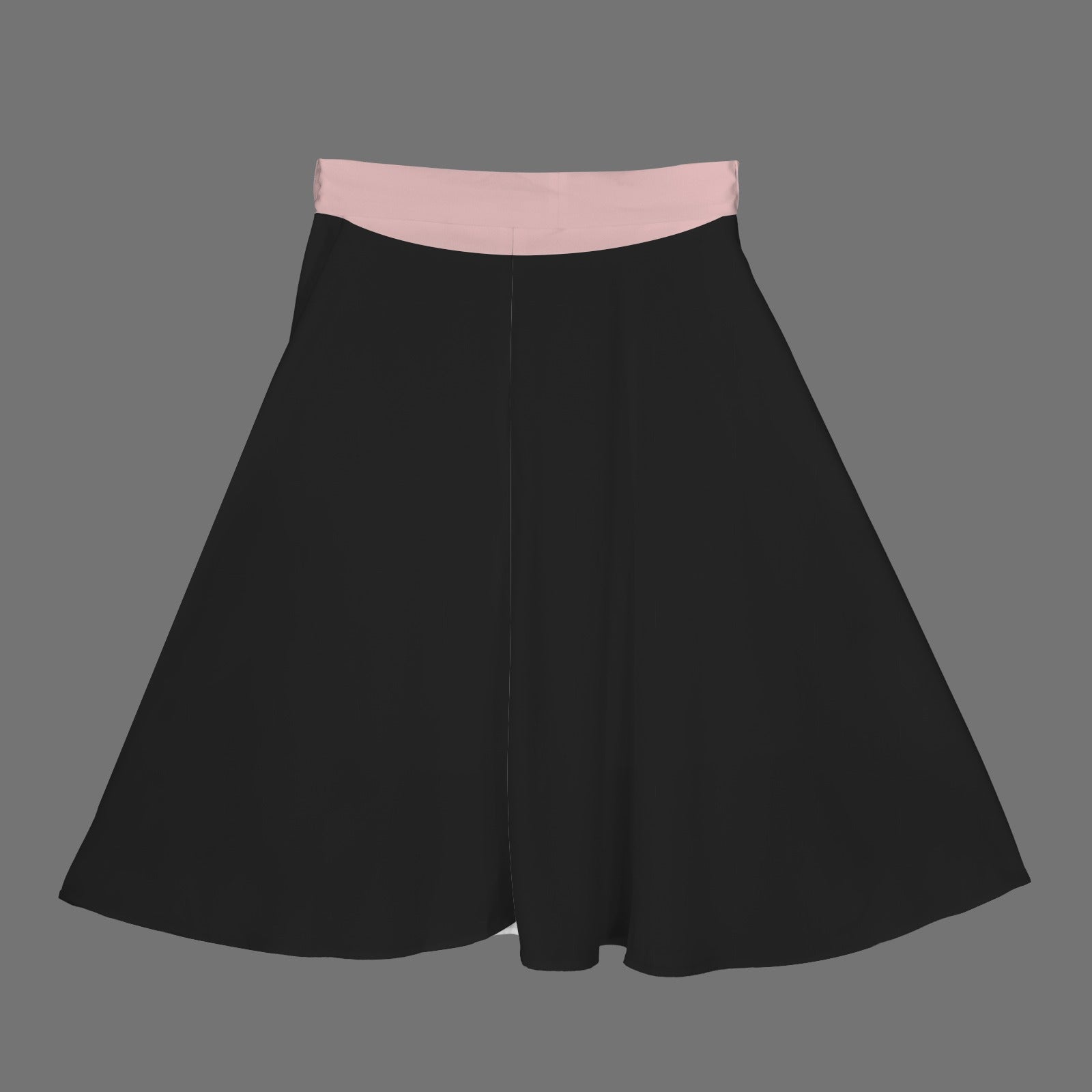 High Waist Bowknot Front A-line Skirt Black with Ballet Bow