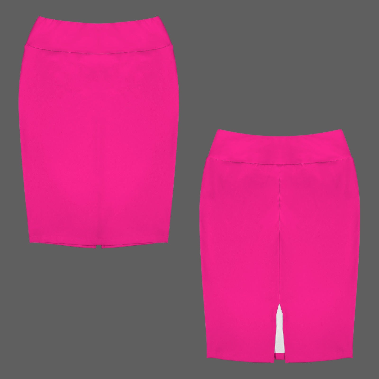 High Waist Below Knew Pencil Skirt Magenta