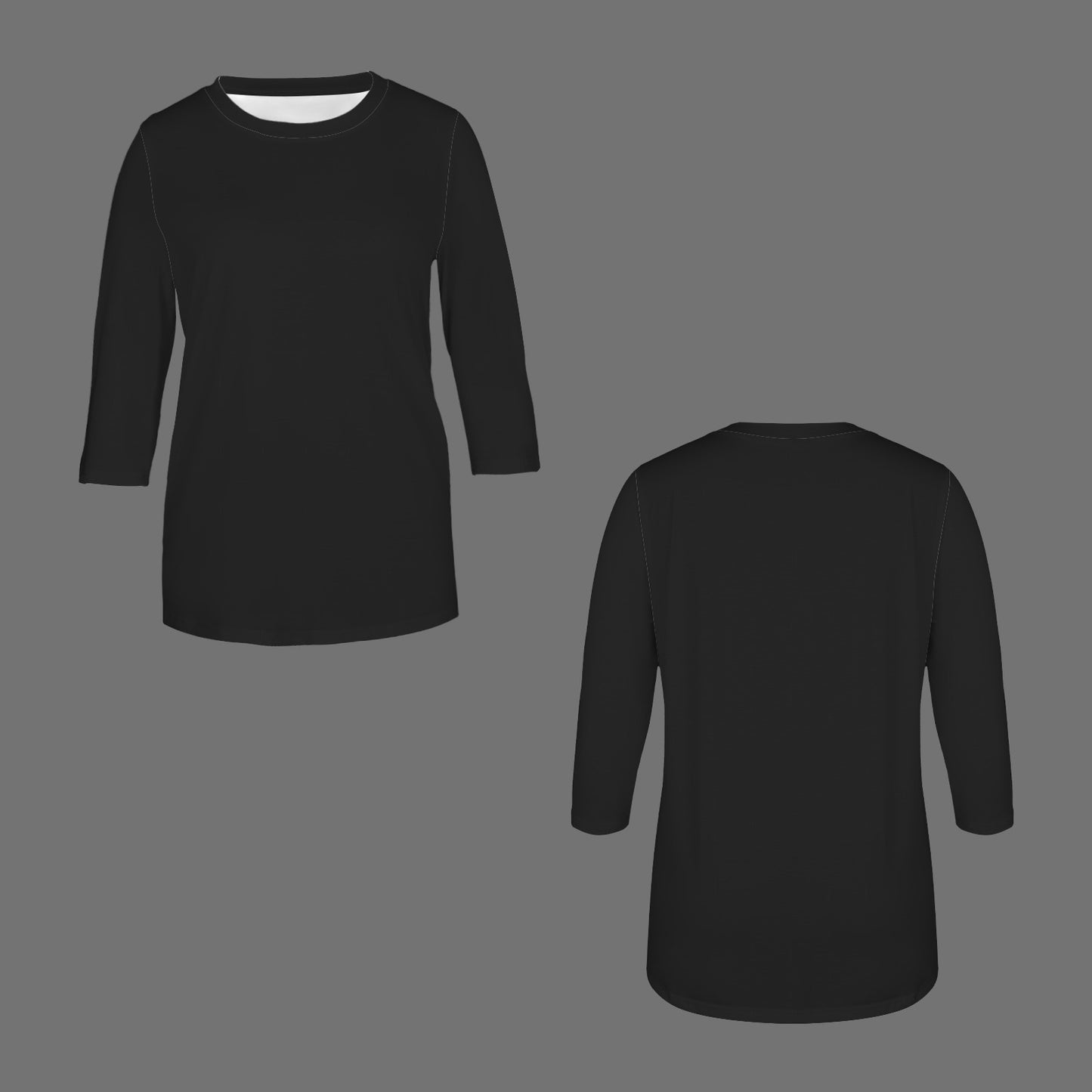 Black Mid-Sleeve Tee