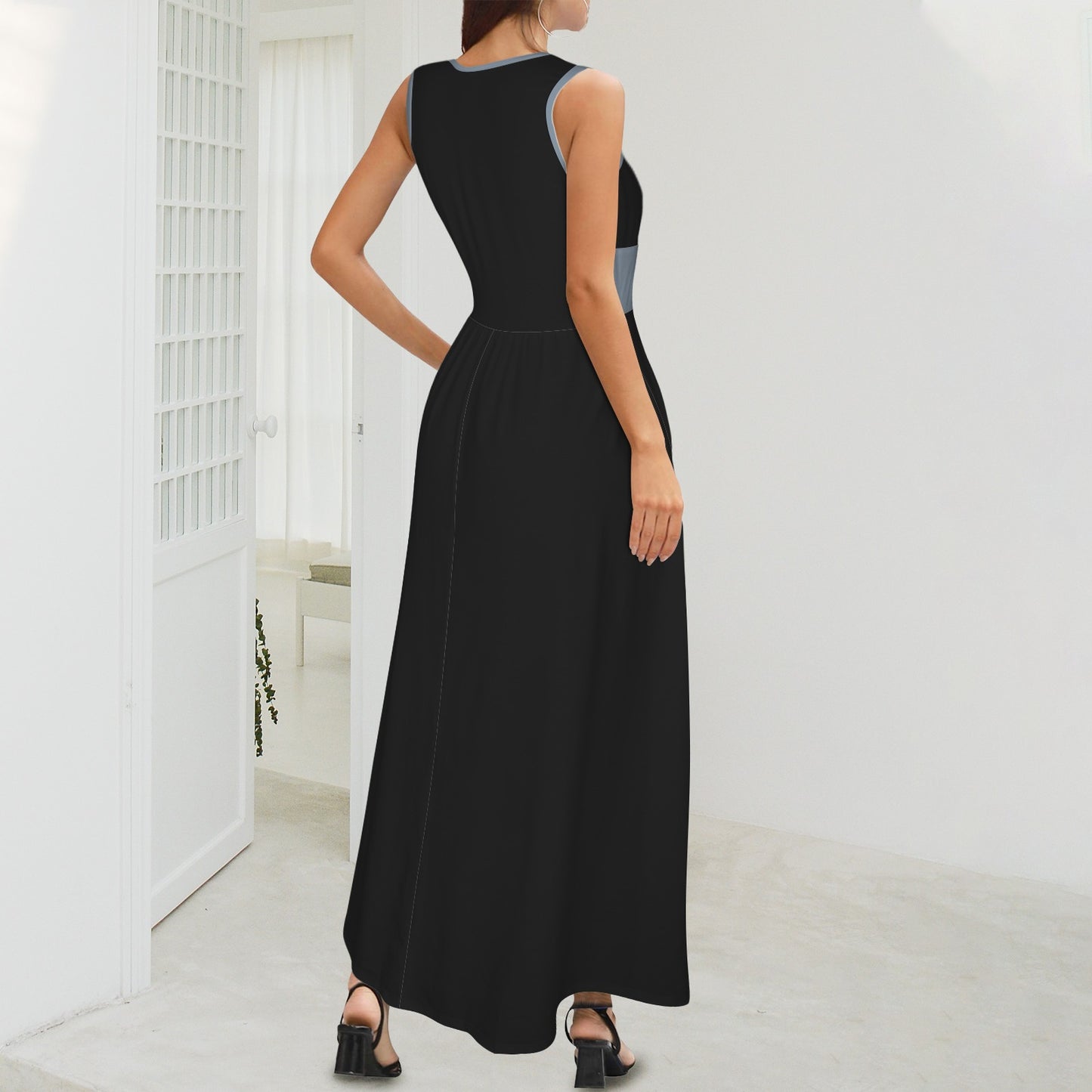 Sleeveless Black Slate Maxi Dress