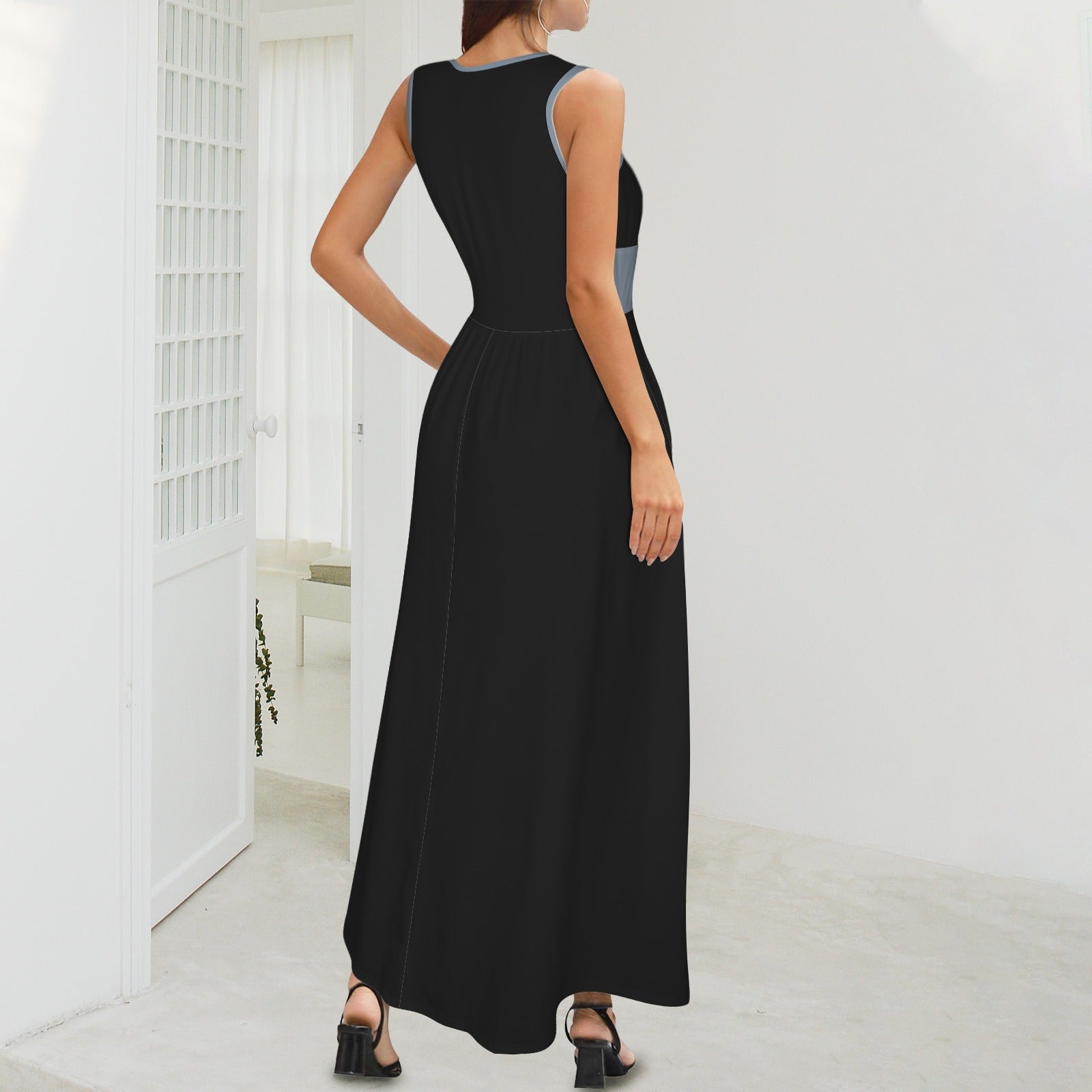 Sleeveless Black Slate Maxi Dress