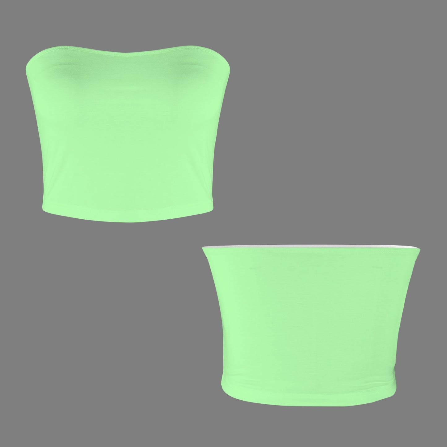 Light Green Basic Backless Tube Crop Top