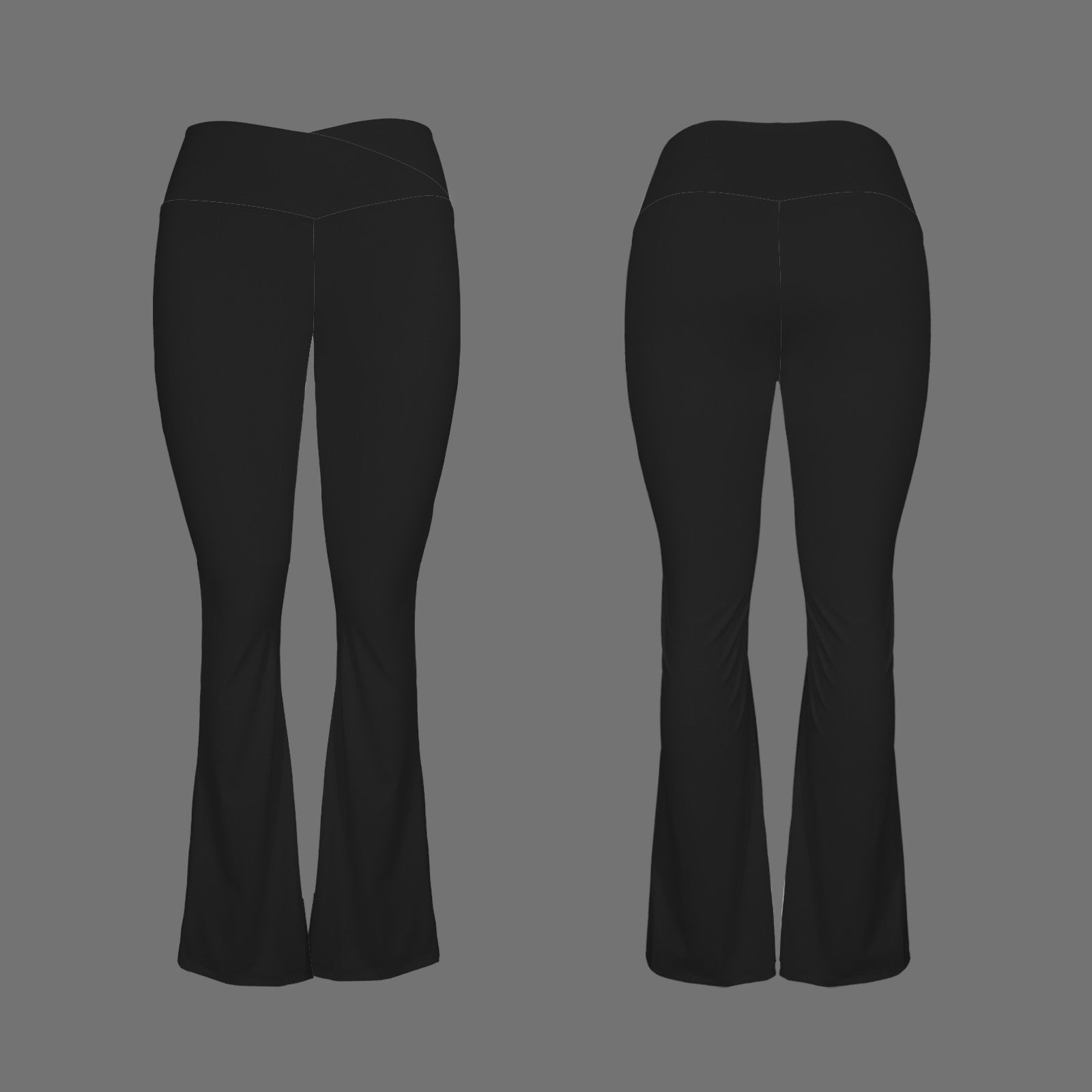 High Waist Control Top Flare Leggings Black