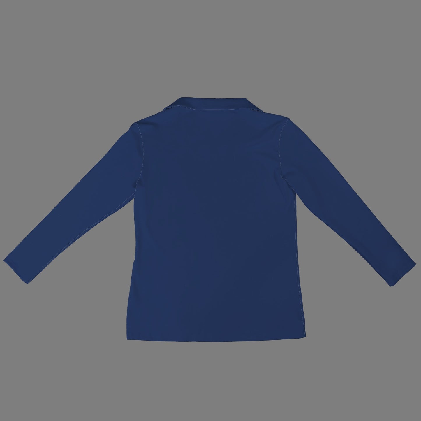 Lapel Half Zip Long Sleeve T-Shirt Dark Blue