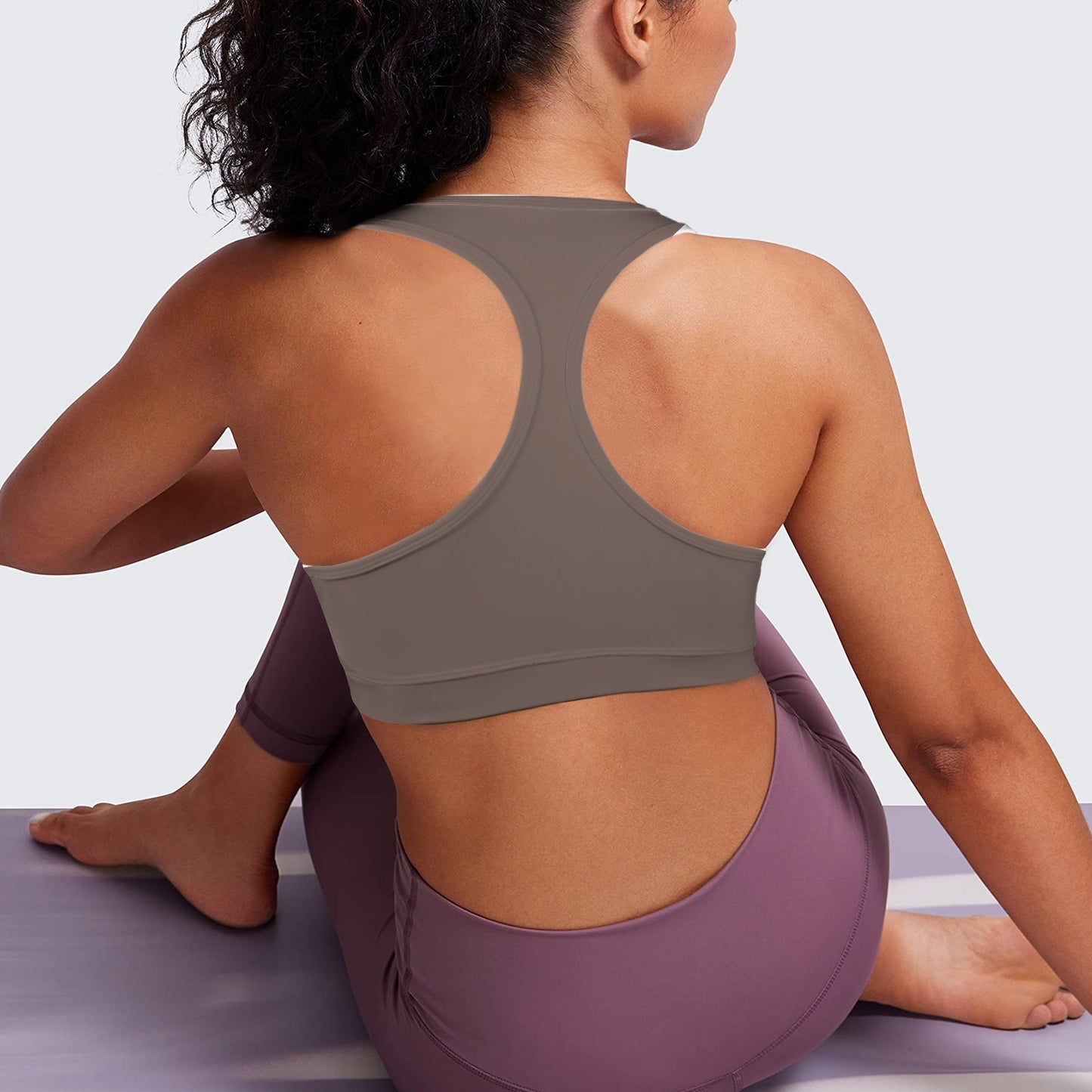 Racerback Sports Bra Mocha