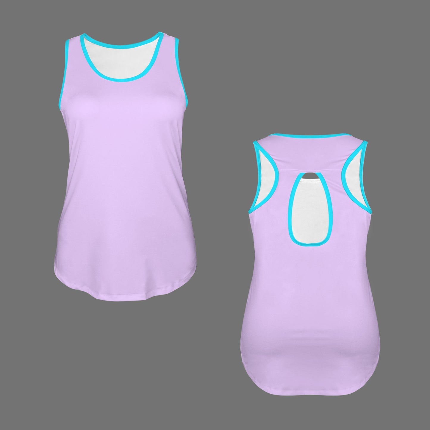 Sleeveless Racerback Cutout Yoga Sports Tank Petal & Bright Turquoise