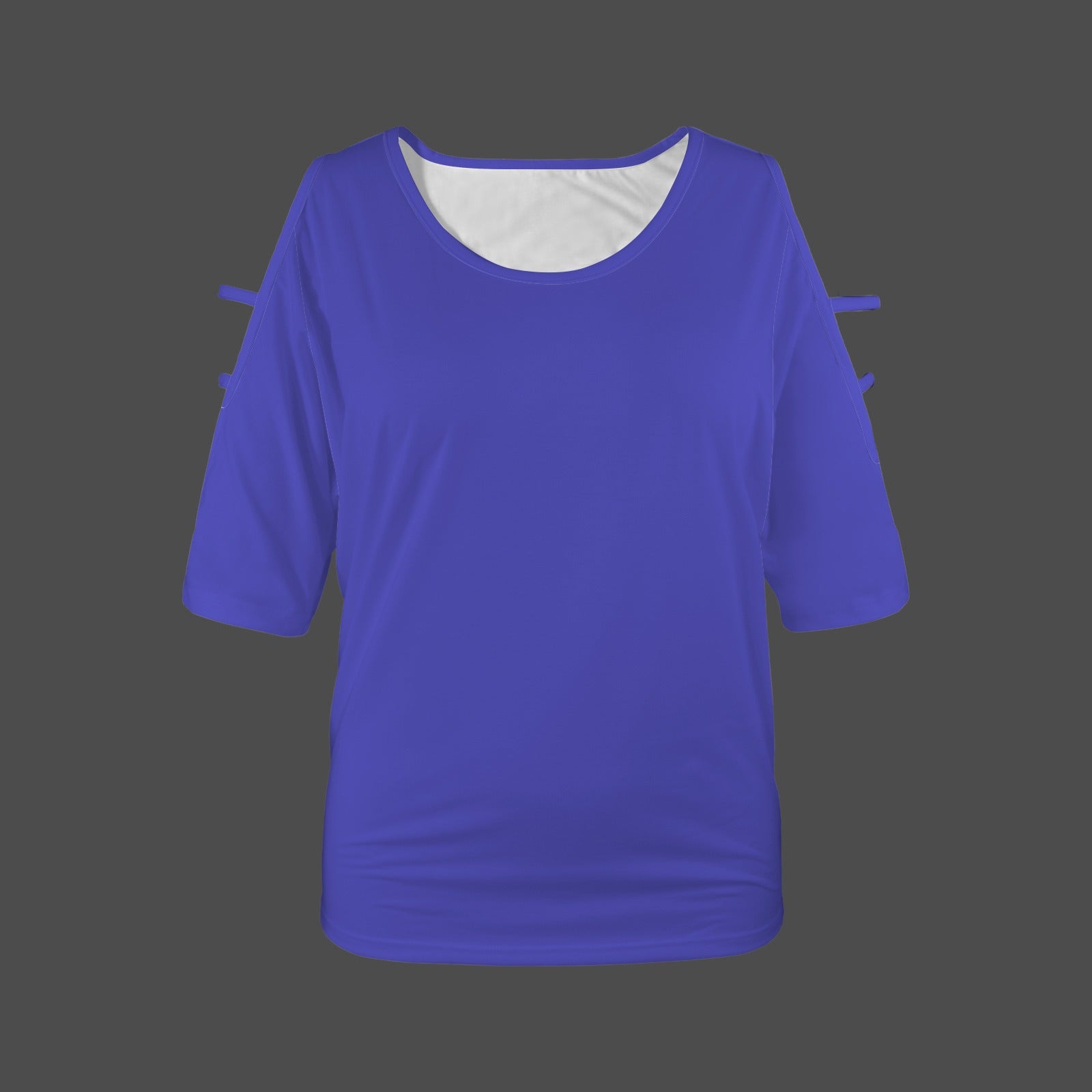 Half Sleeve Cold Shoulder Blouse Tops Violet