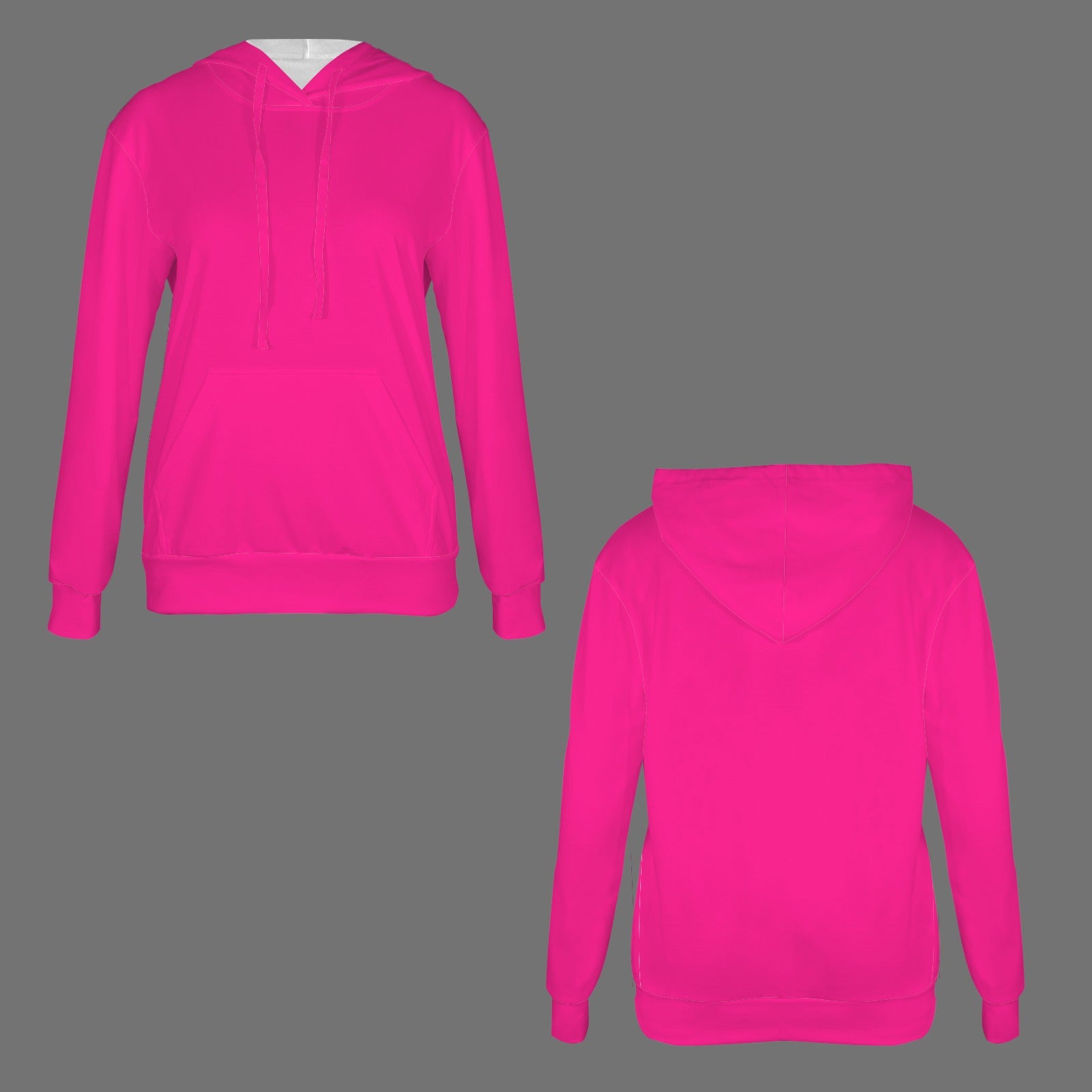 Drawstring Hoodie Sweatshirt with Pocket Magenta