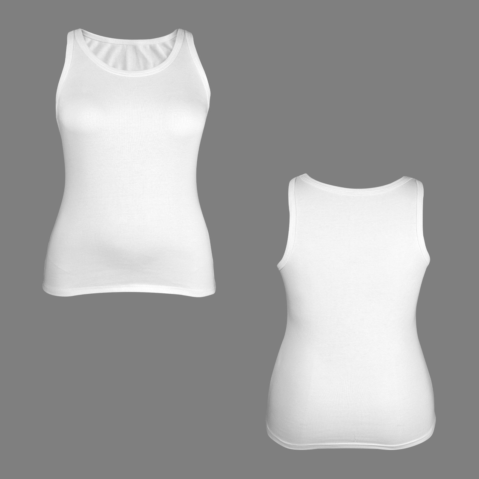 Solid Color Knitted Sleeveless Tank Top White