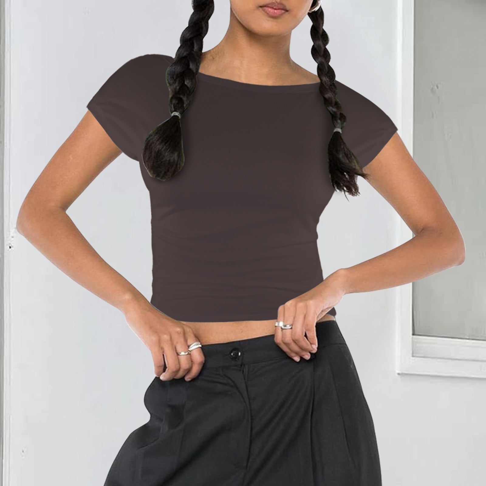 Backless T-Shirts Espresso