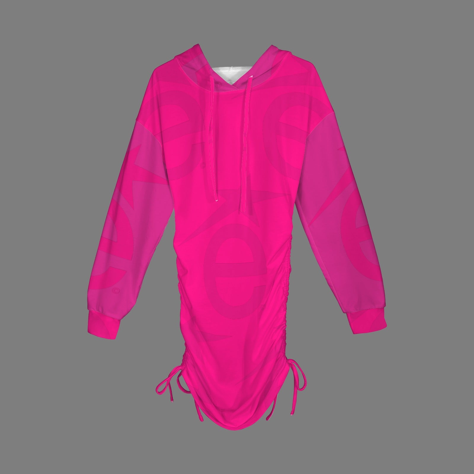 Magenta é Hoodie Drawstring Sweatshirt Dress