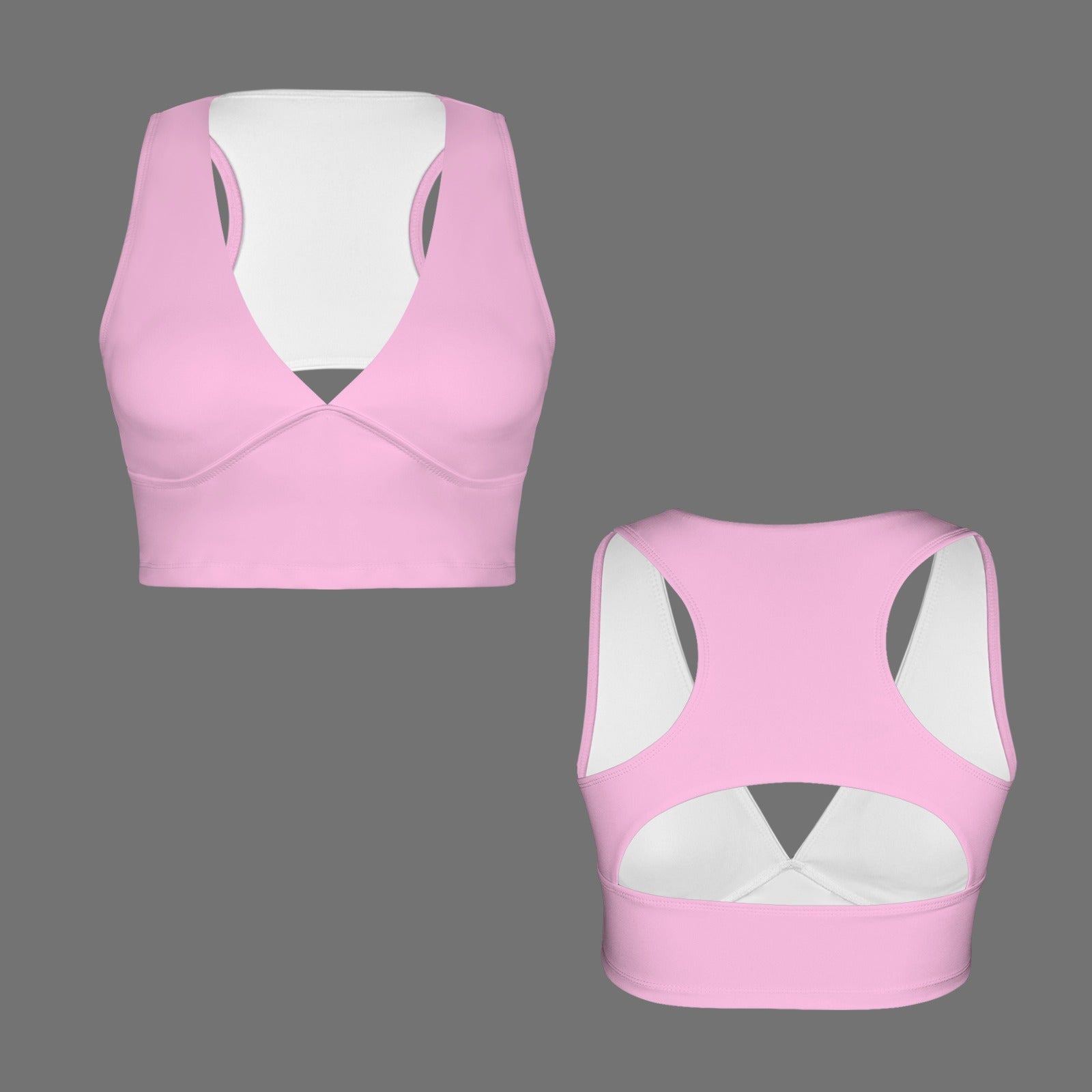 Racerback Cutout Sports Crop Tank Top Pink