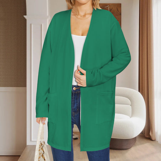 Long Sleeve Pocket Cardigan Emerald