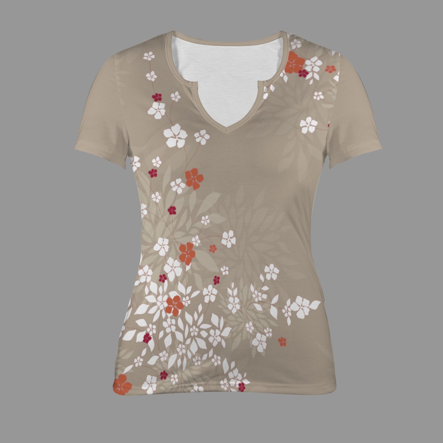 Blossoms Taupe T-Shirt