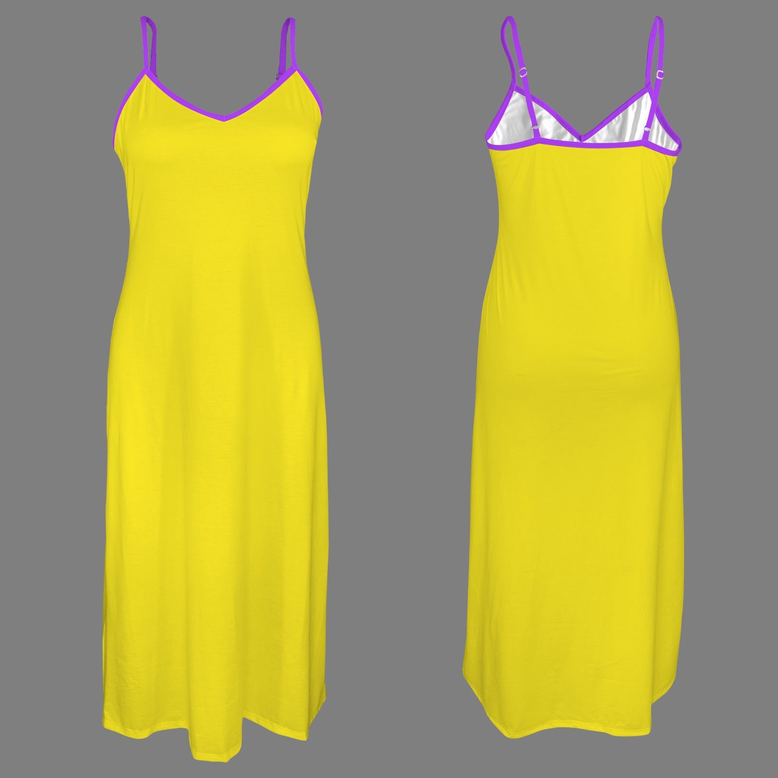 Yellow Purple Cami Maxi Dress