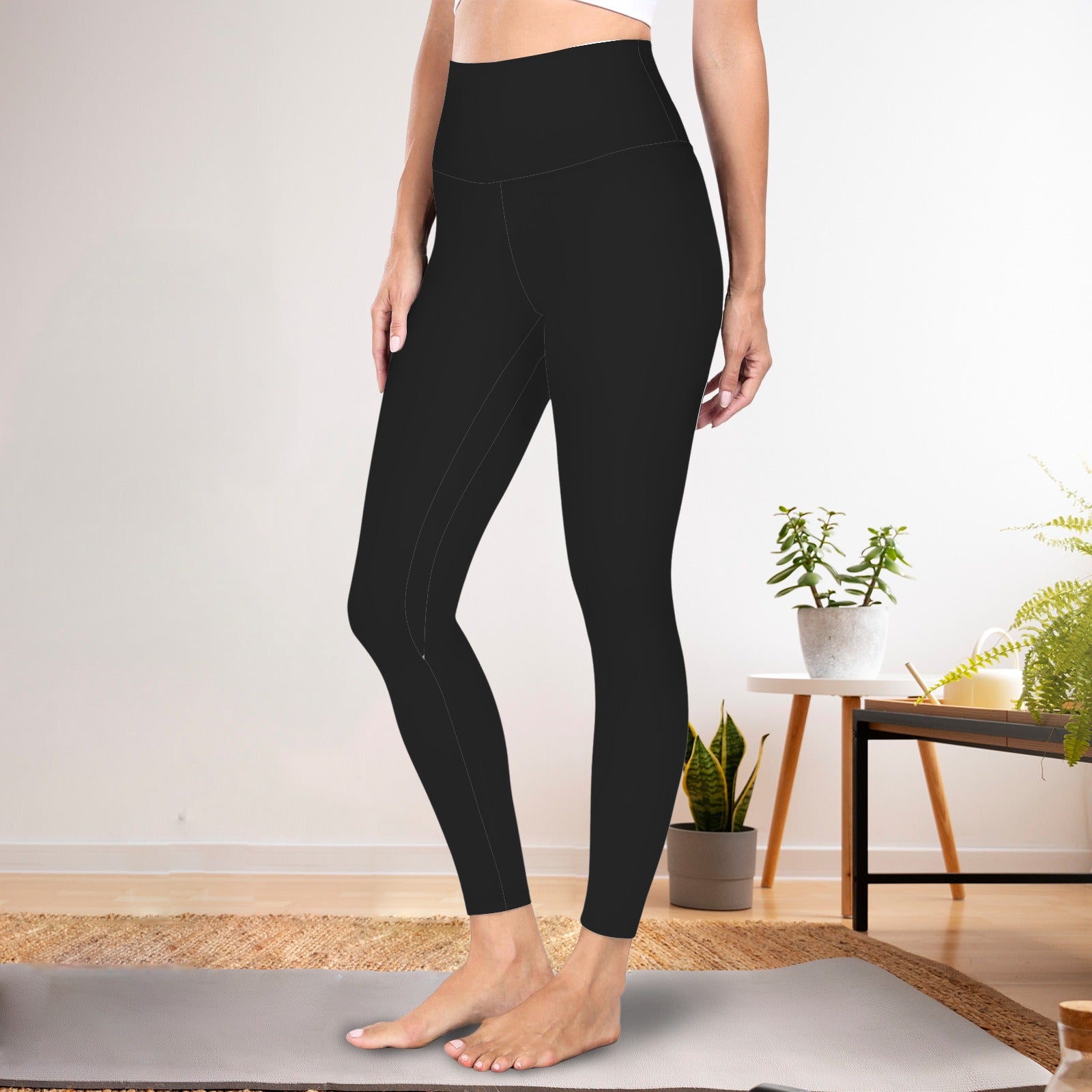 High Waist Control Top Yoga Leggings Black