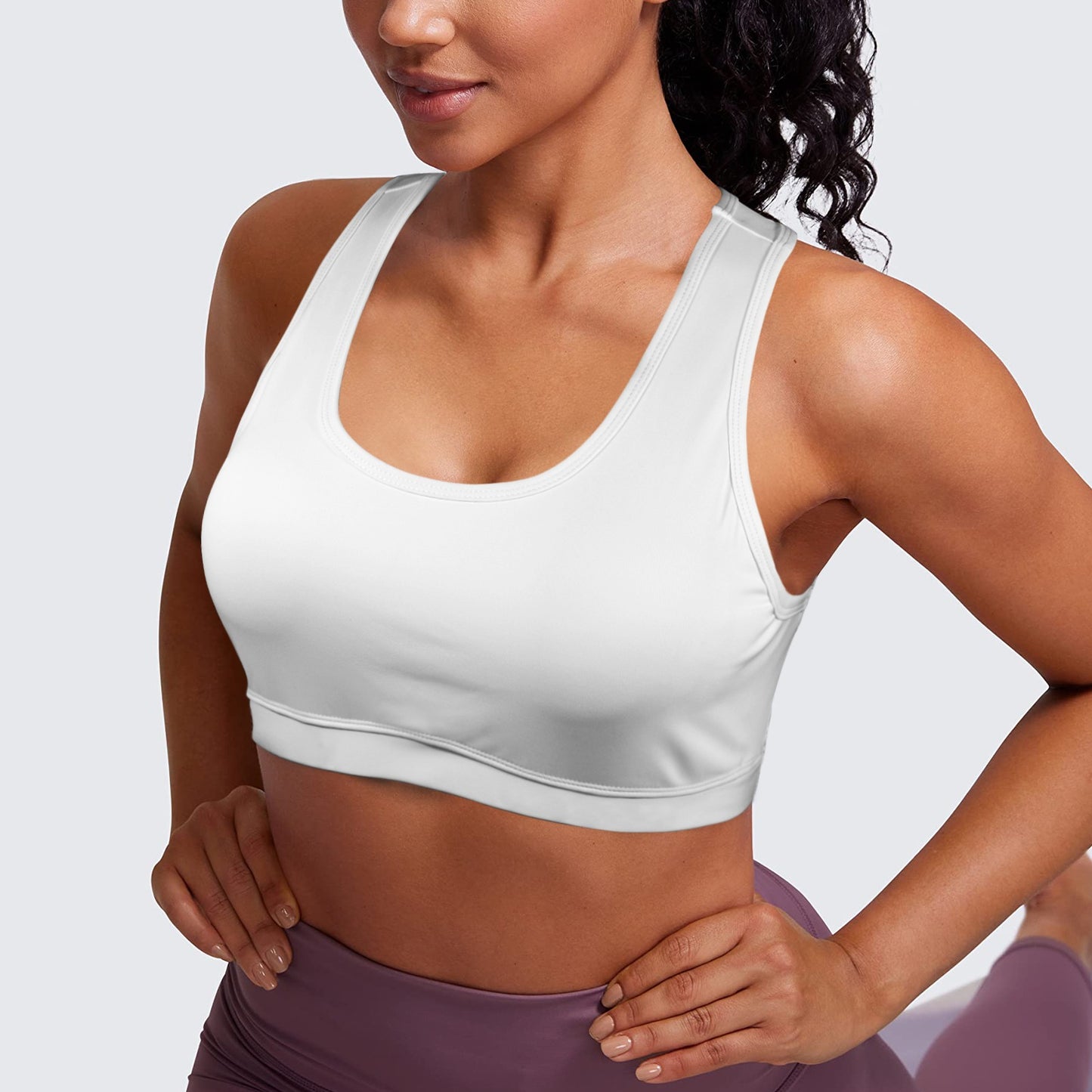 Racerback Sports Bra White