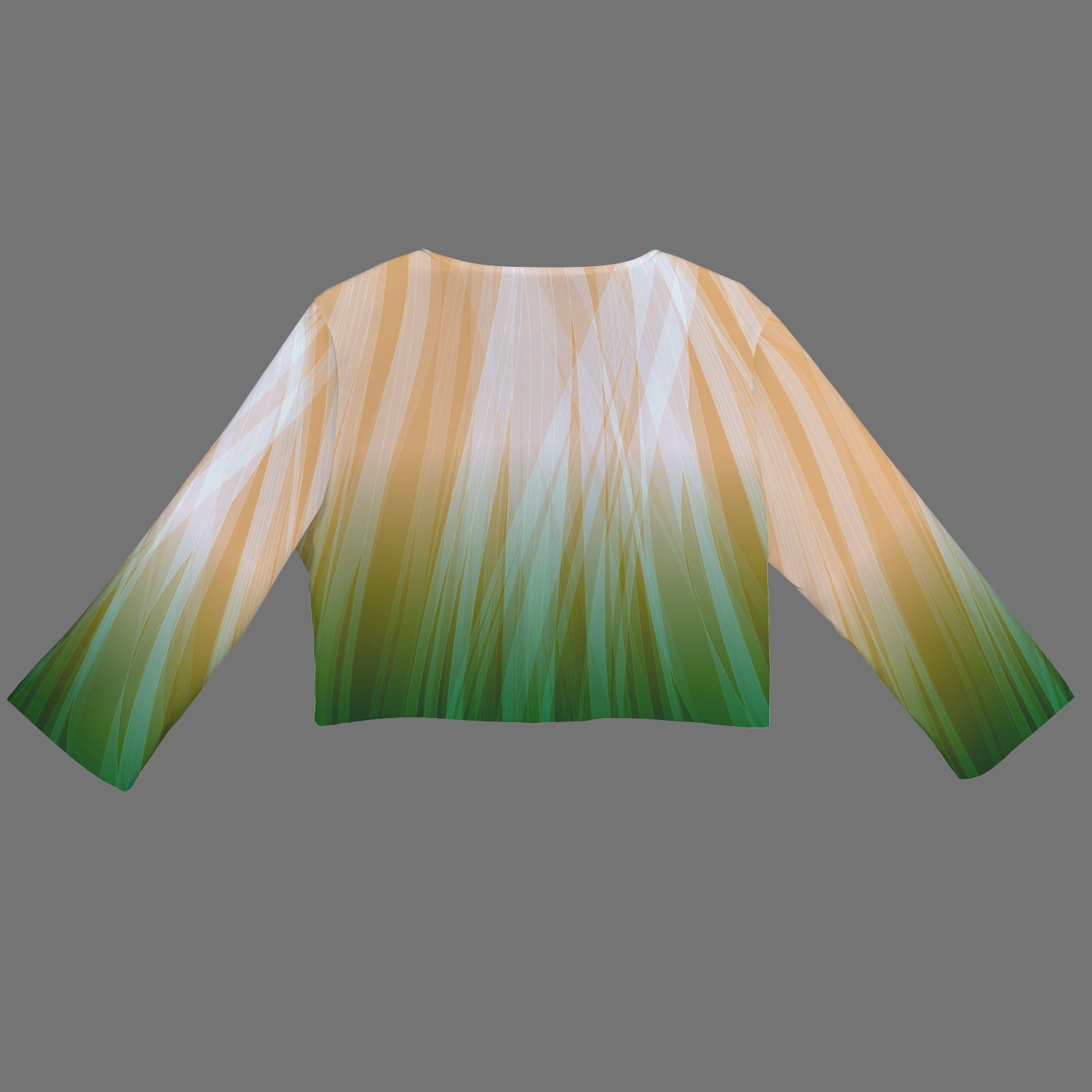 Emerald Gold Gradient Glow Open Front Short Blazer