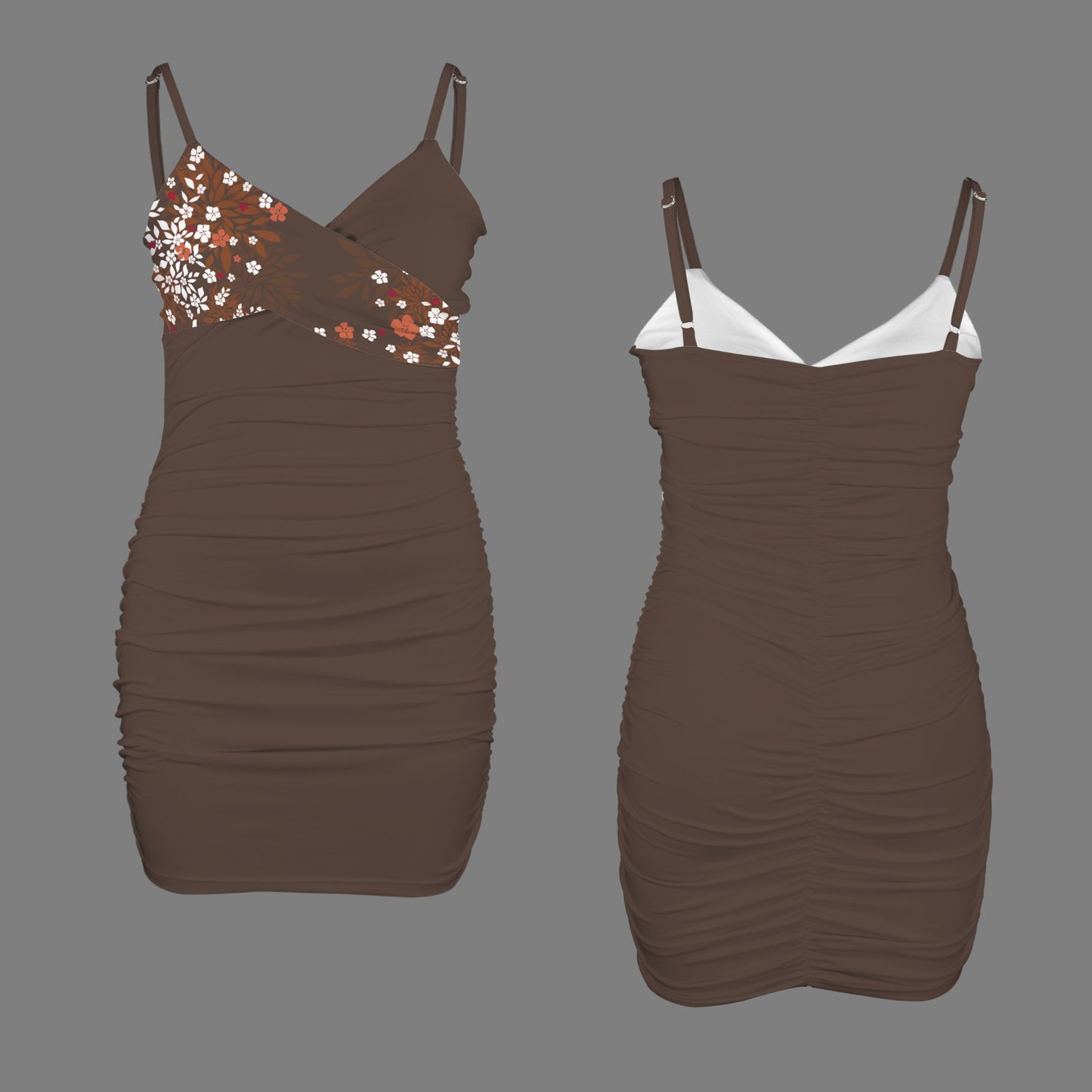 Brown Blossoms Cami Dress