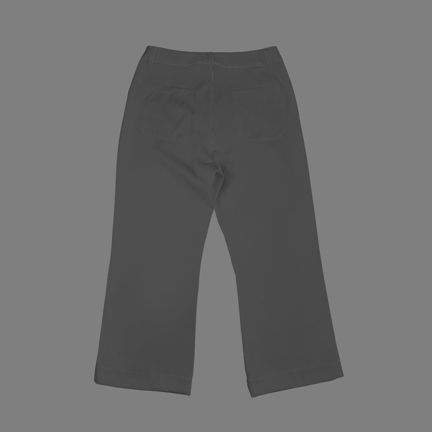 High Waist Pocket Flared Cropped Pants Dark Grey