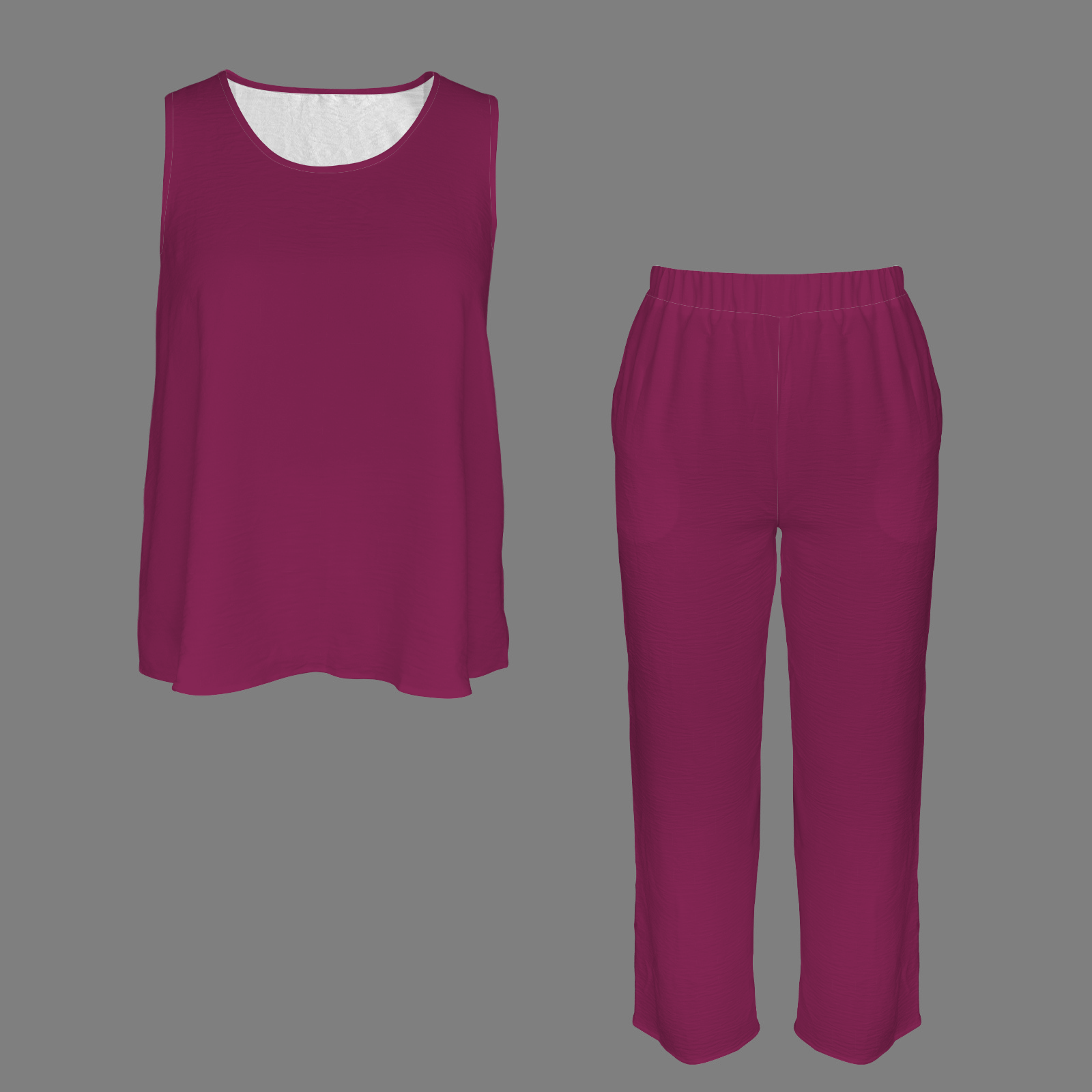 Berry Pant & Sleeveless Top 2 Piece Set