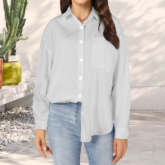 Lightest Grey Long Sleeve Pocket Button Shirt