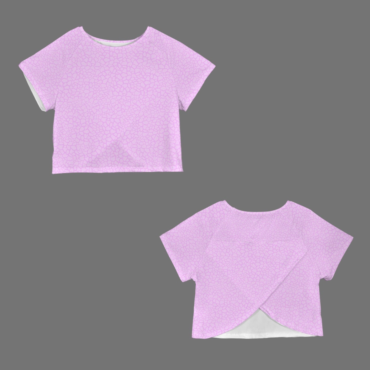 Crop Split Back Sports Tops Petal Print