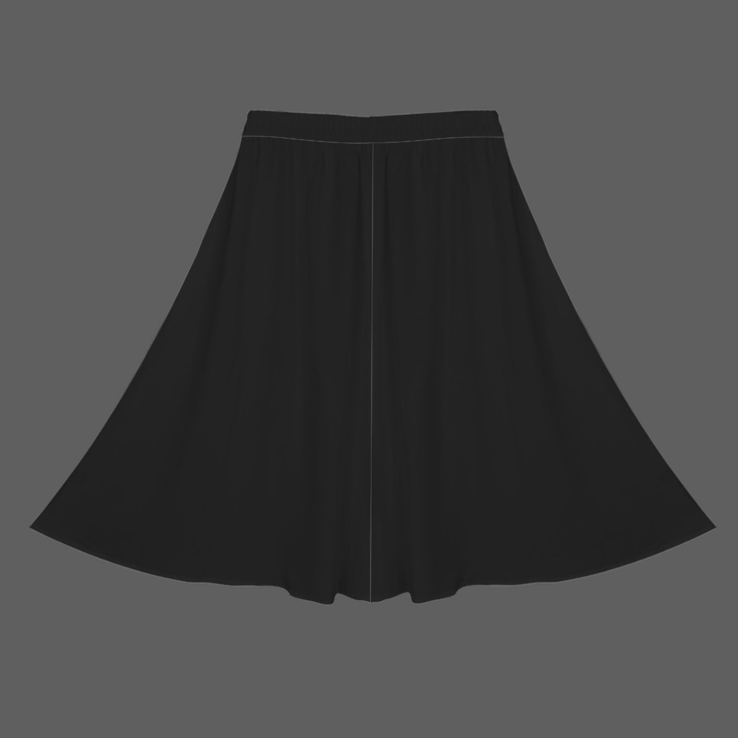 Black Elastic Waist Pocket Full Skirt