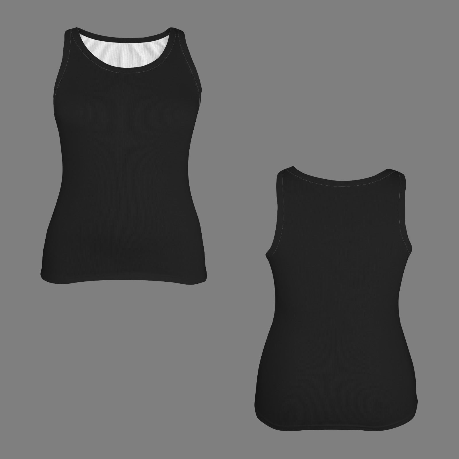 Solid Color Knitted Sleeveless Tank Top Black