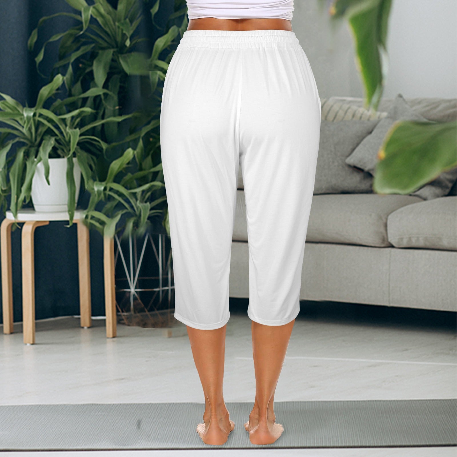 White Pocket Capris