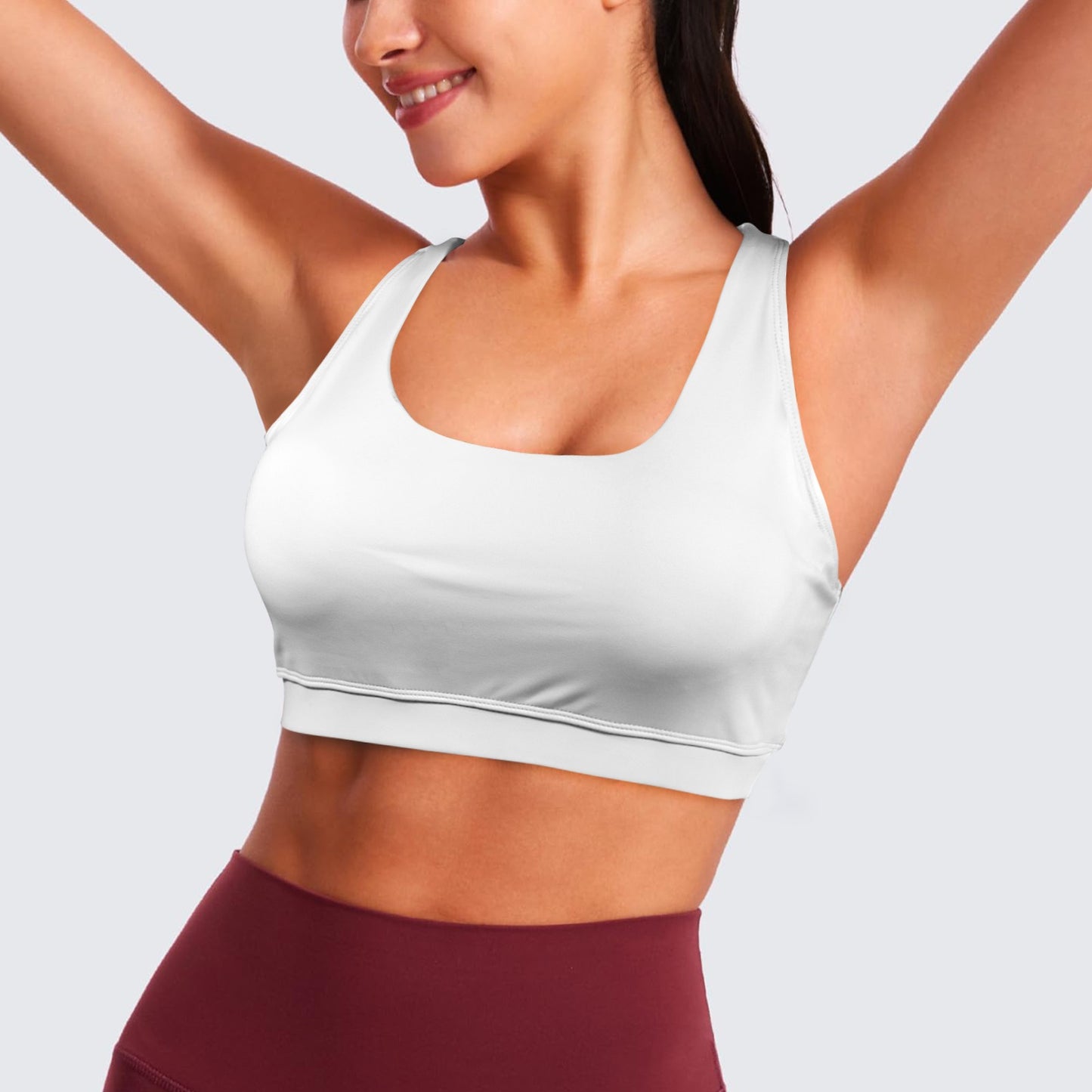 Crisscross Back Sports Bra White