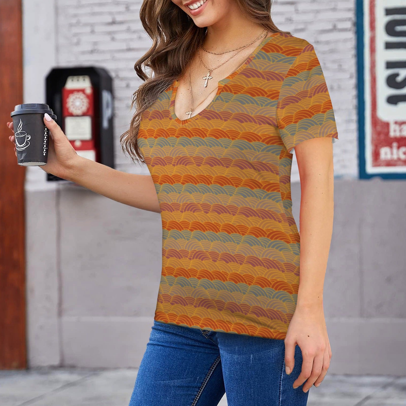 Multi Scallop Print Tee