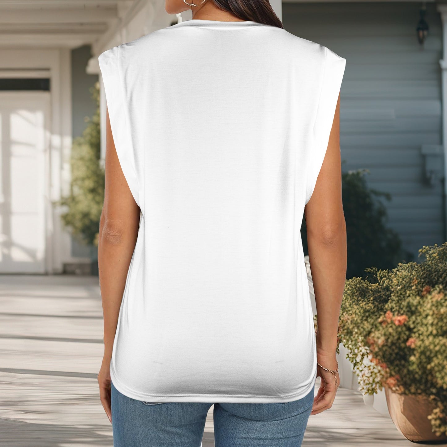 White Cap Sleeve Tee