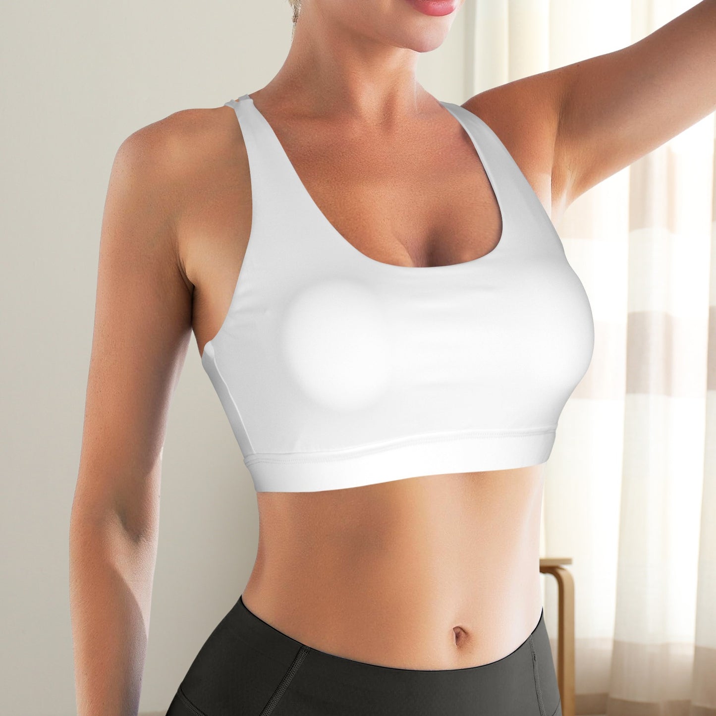 Crisscross Back Sports Bra White