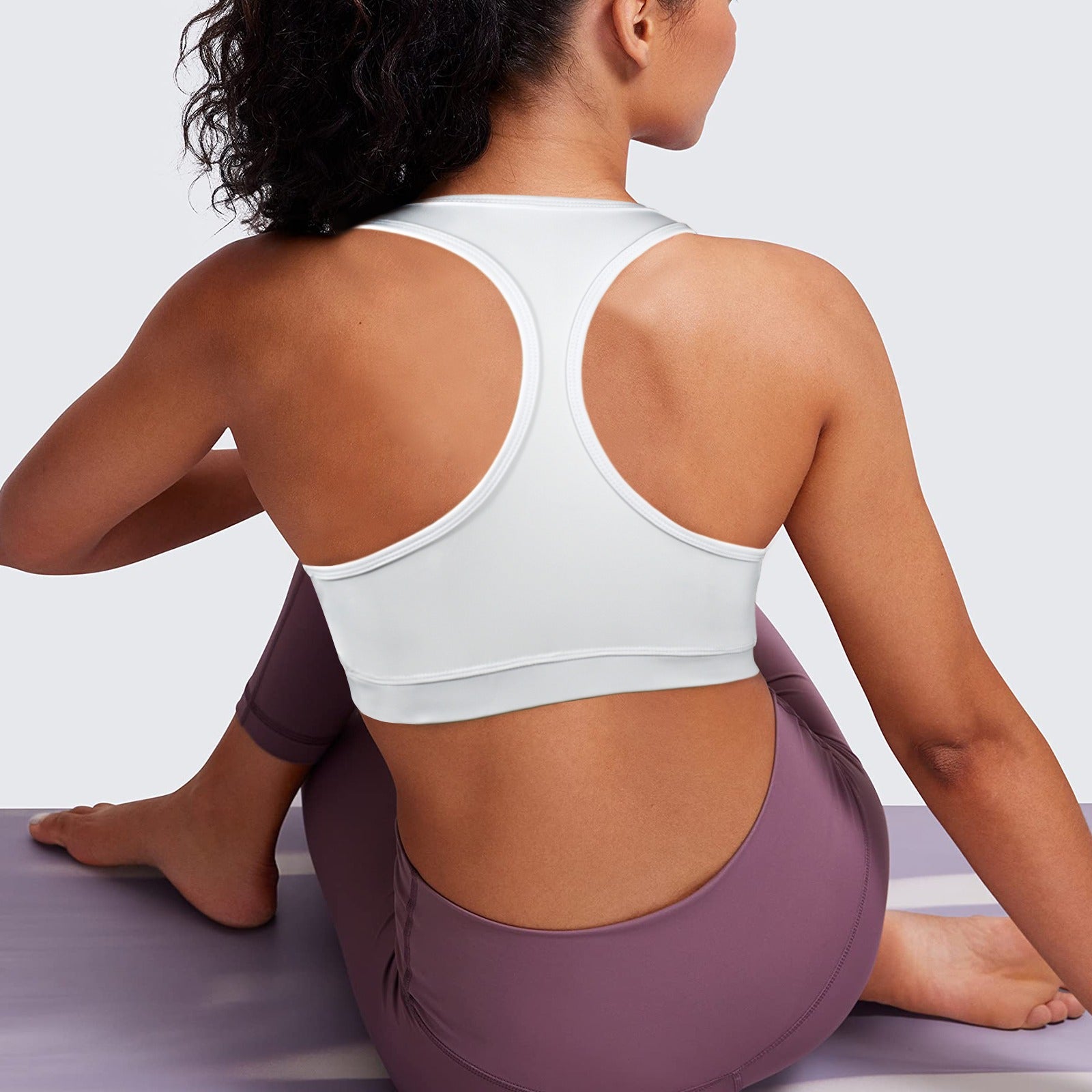 Racerback Sports Bra White