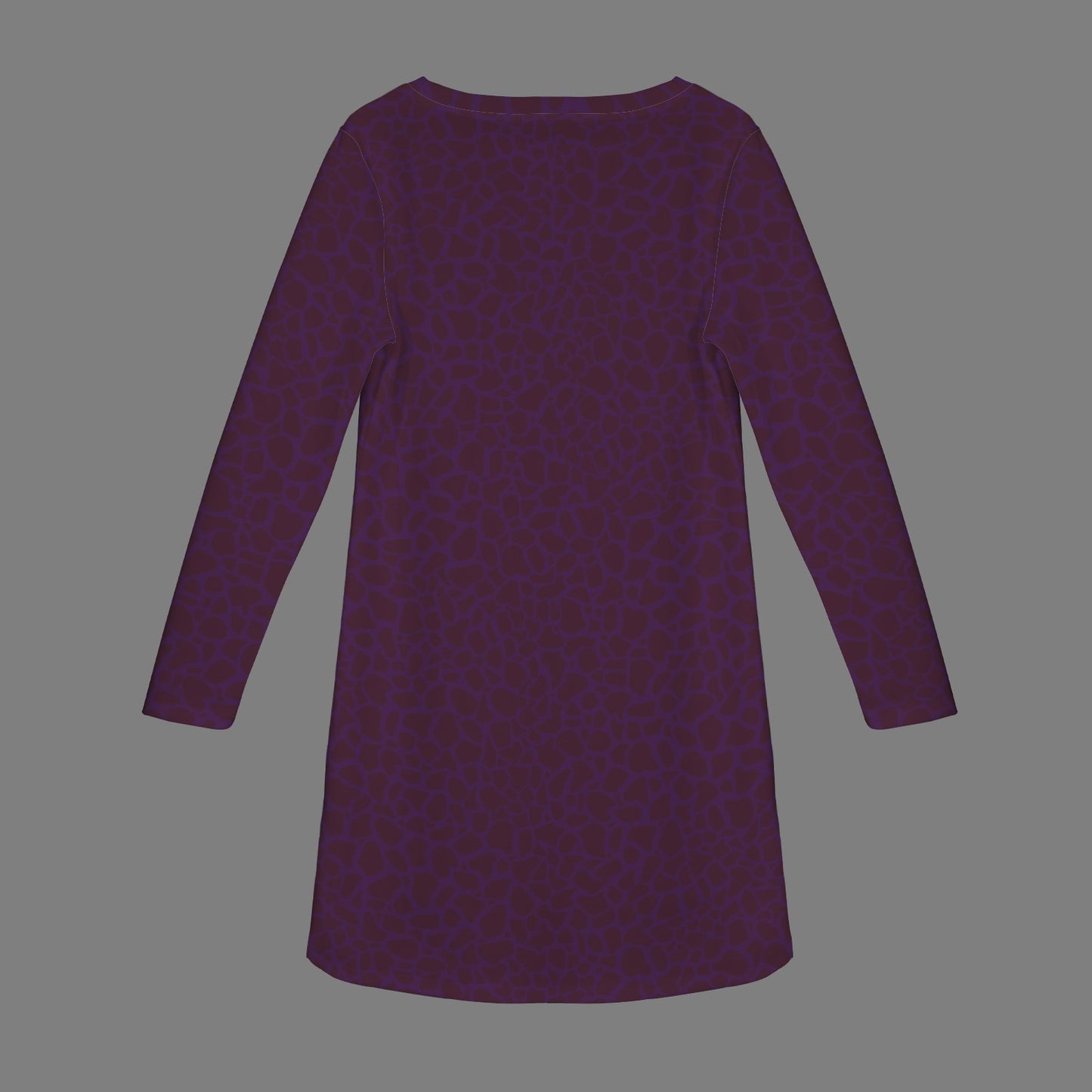 Casual Long Sleeve Dress Plum Petal Print