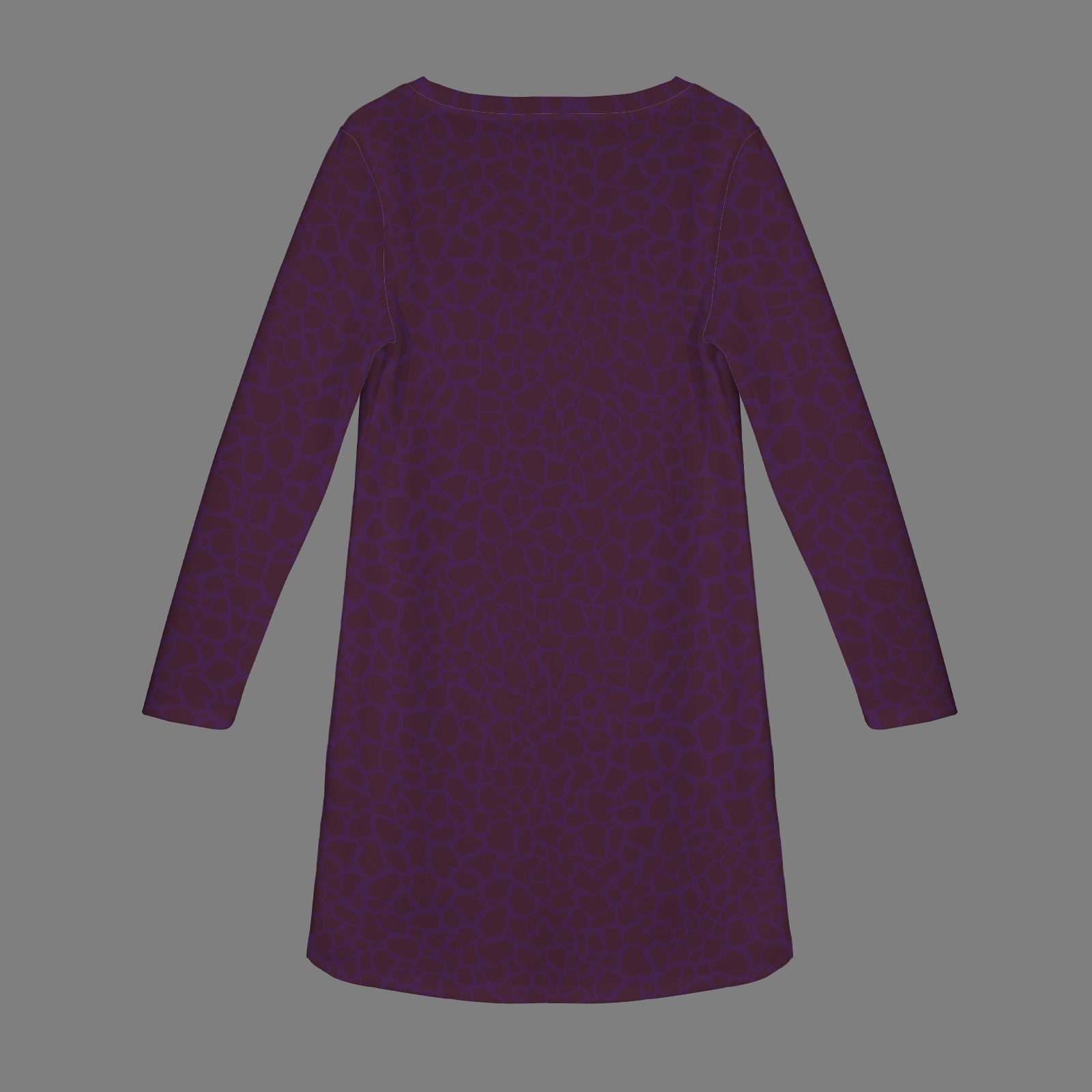 Casual Long Sleeve Dress Plum Petal Print