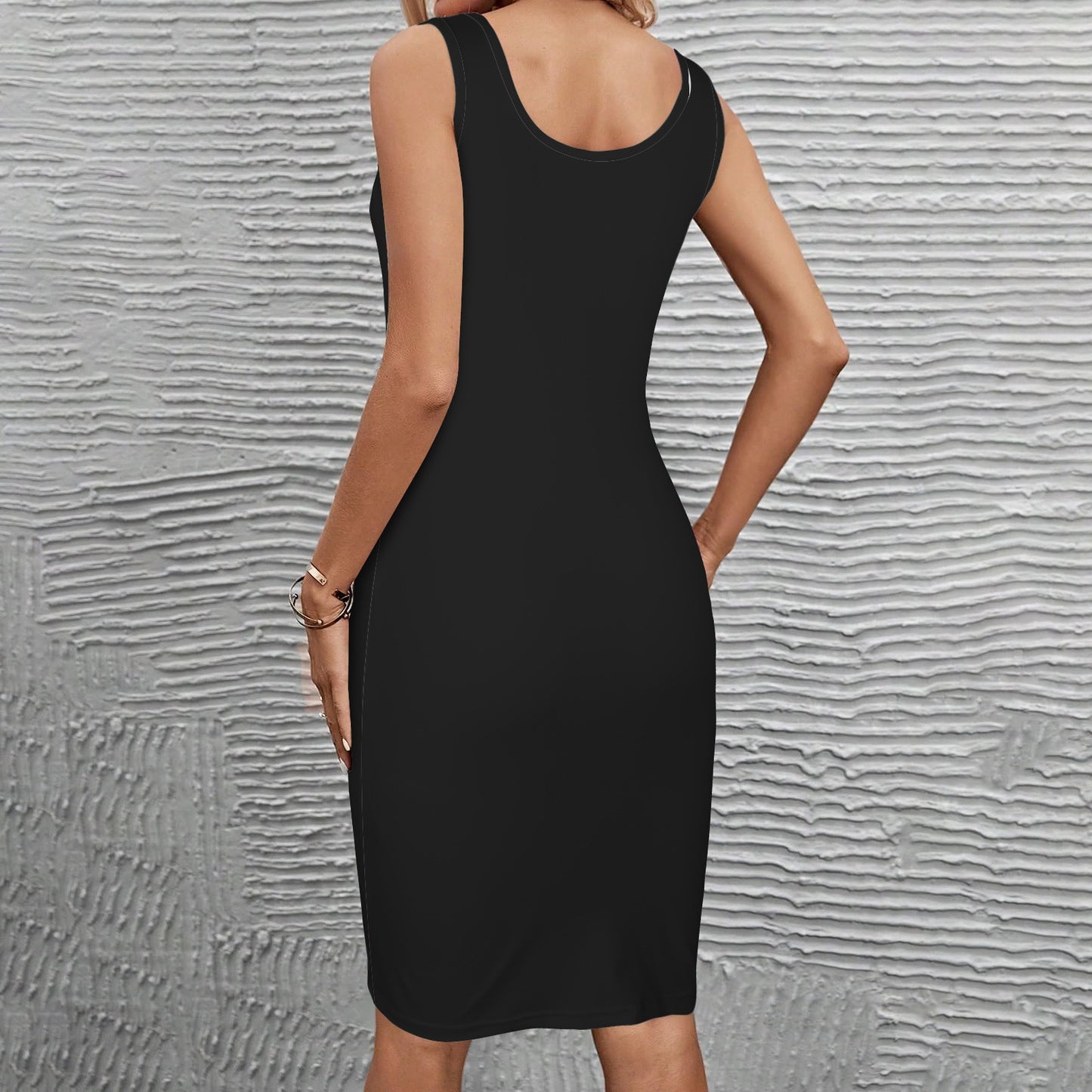 Black Sleeveless Fitted Tank Dress