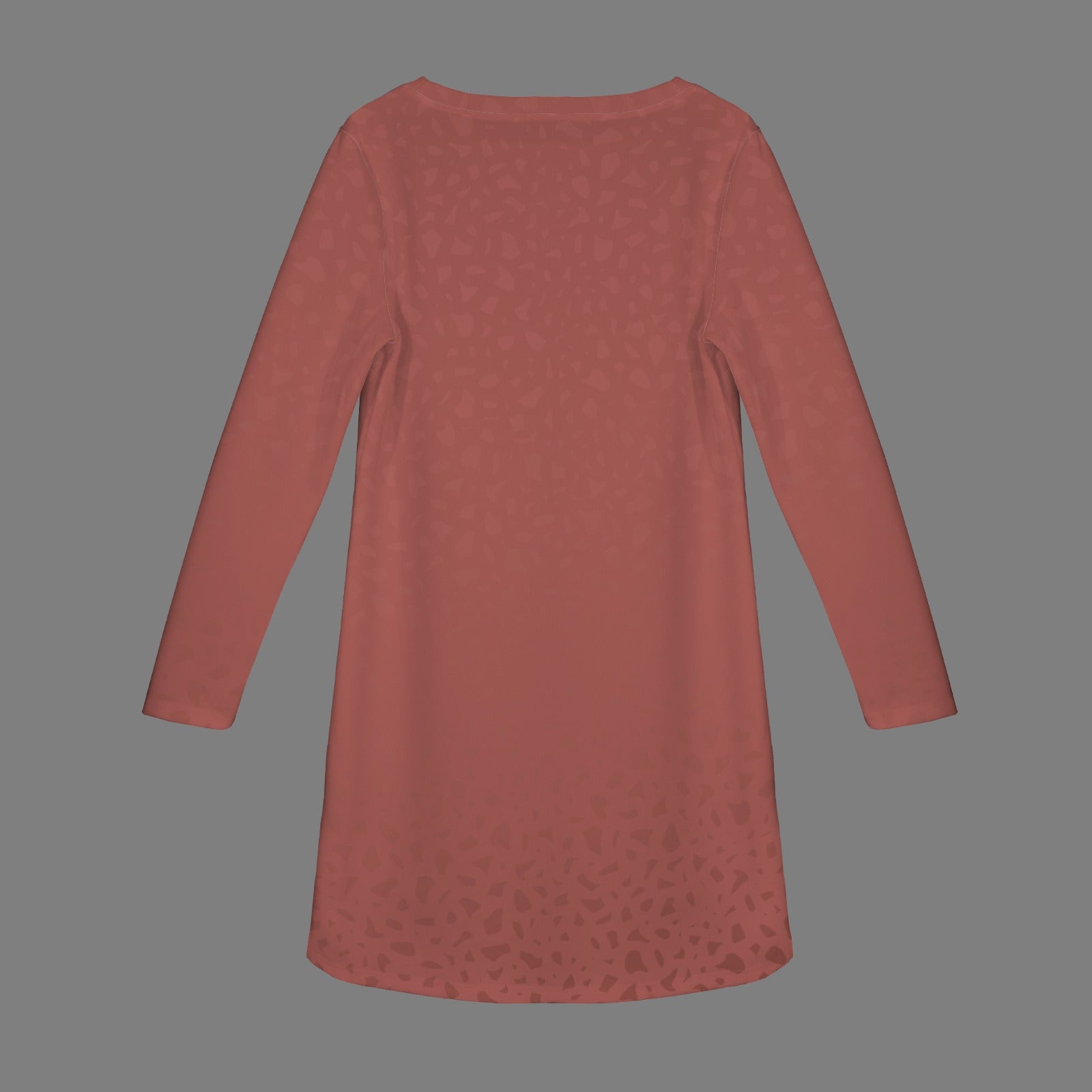 Casual Long Sleeve Dress Cocoa Coral