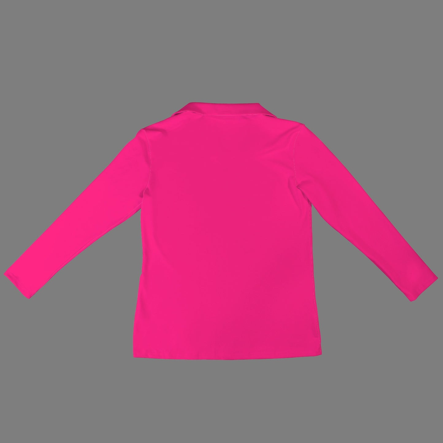 Lapel Half Zip Long Sleeve T-Shirt Magenta